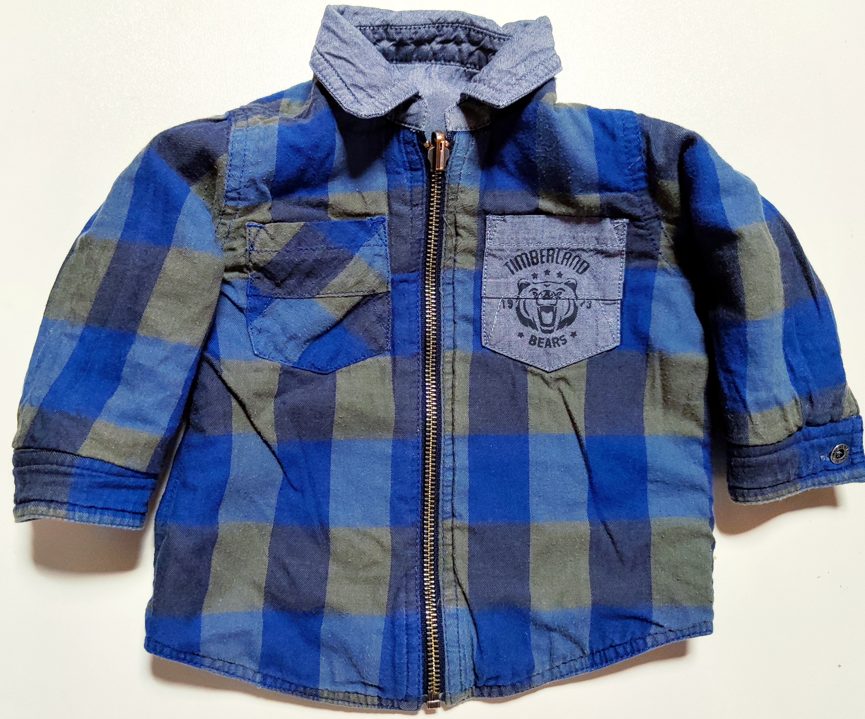 Oboustranná košilová bunda Timberland vel.74/80