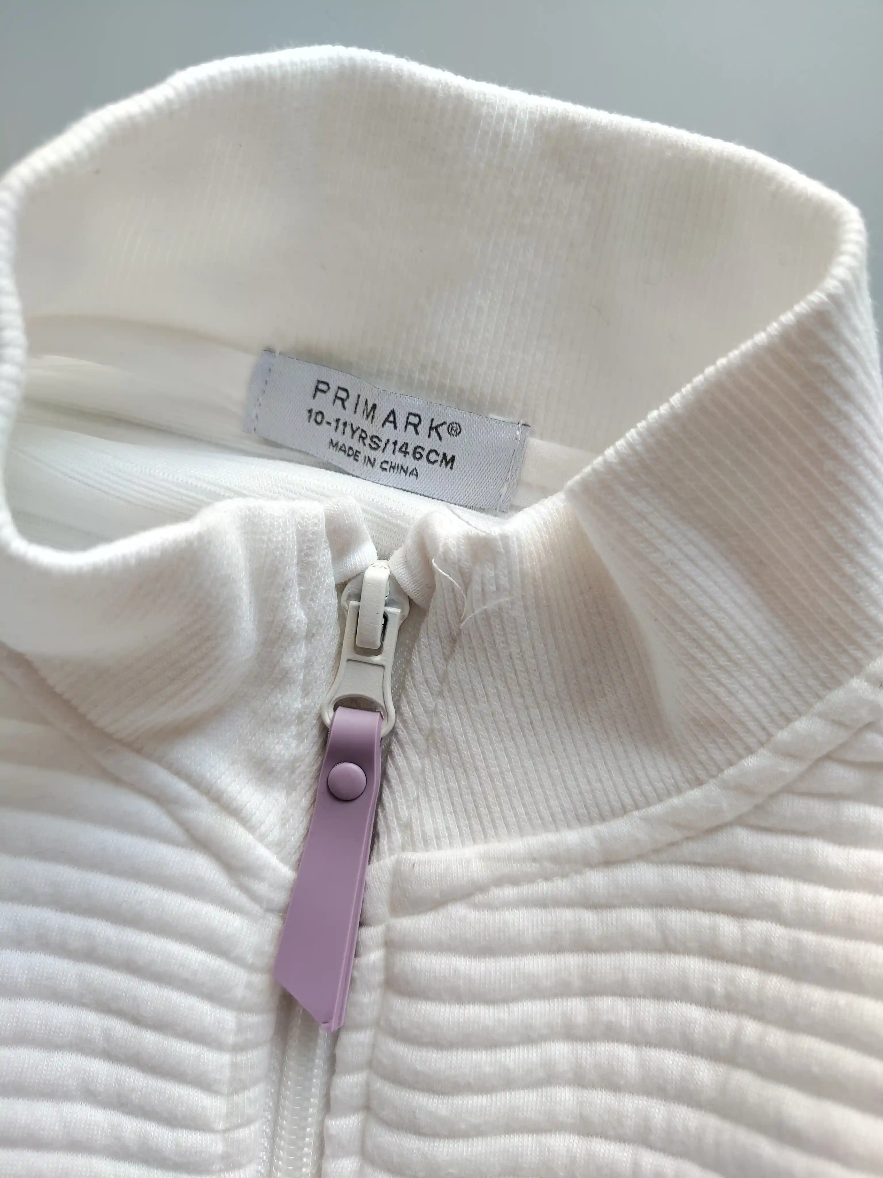 Crop žebrovaná mikina Primark vel. 146 bílá 