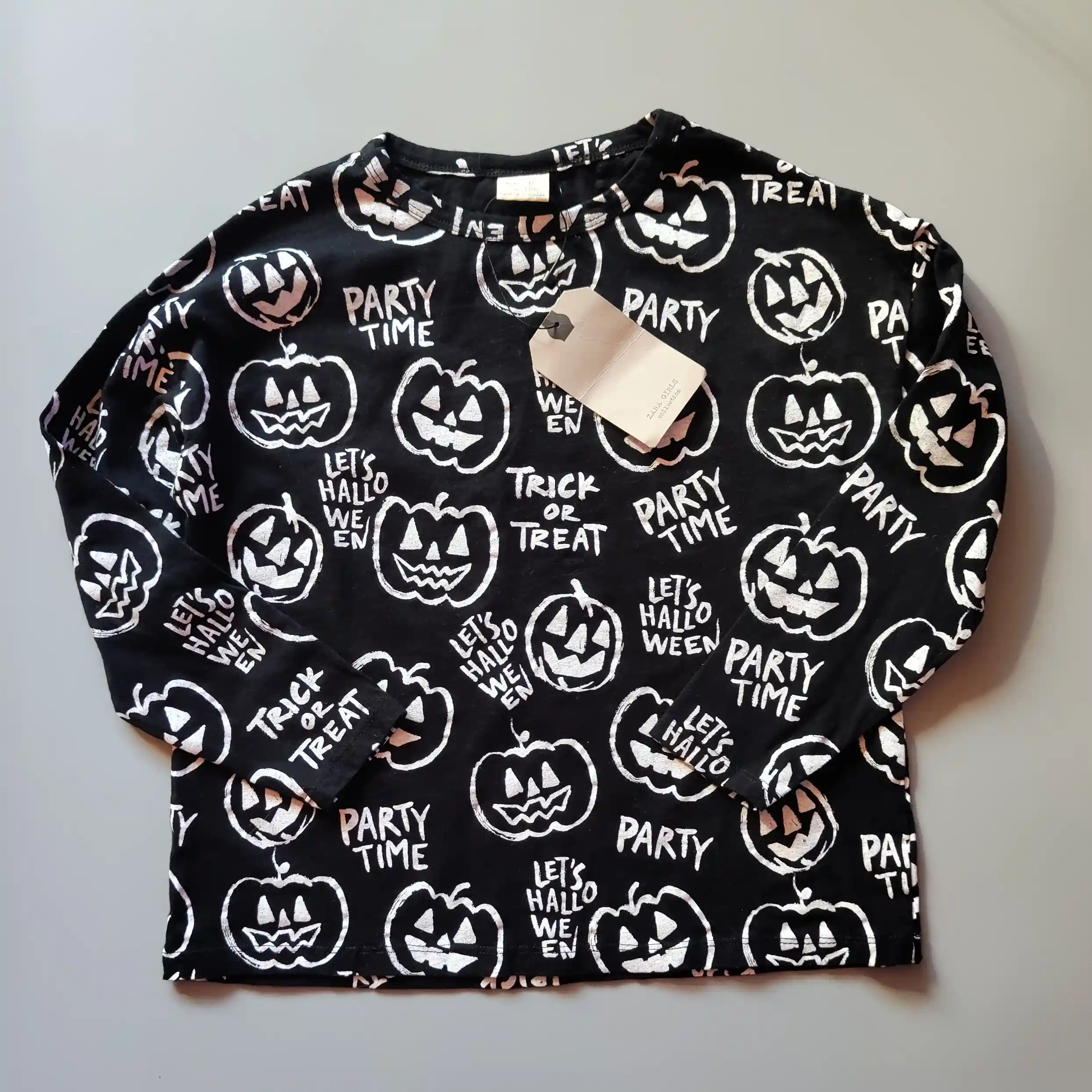 Tričko Zara vel. 128 Halloween černé