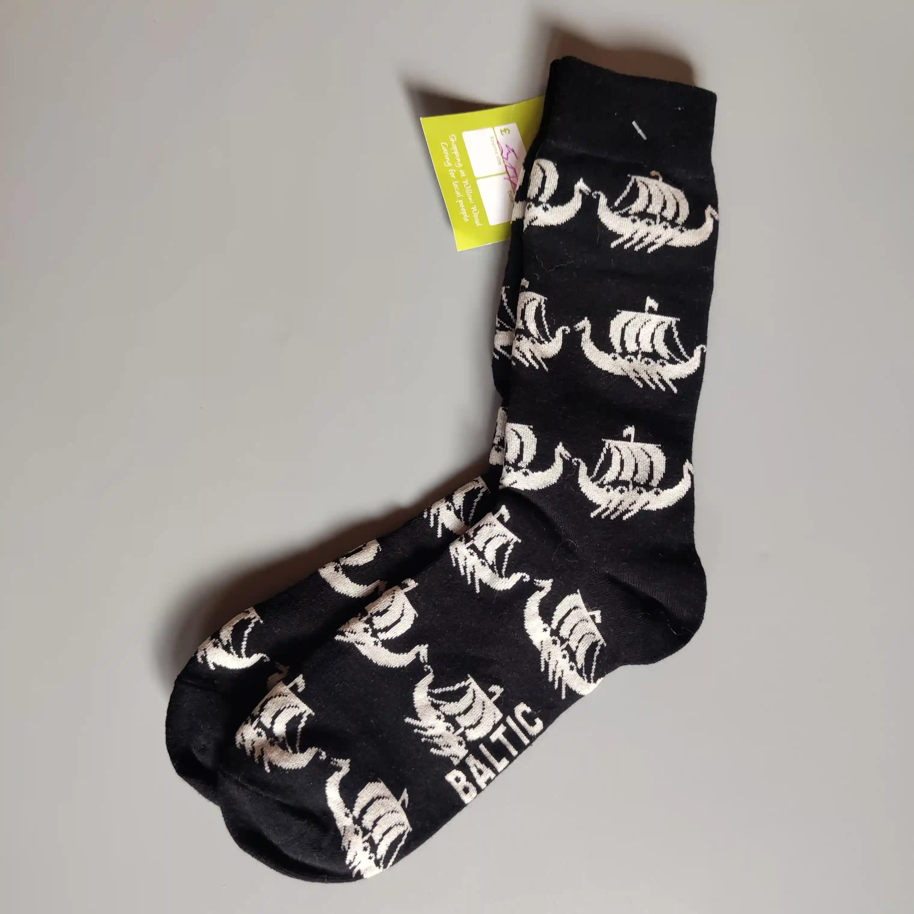 Černé ponožky s loděmi vel. 39-41 (odhad)
