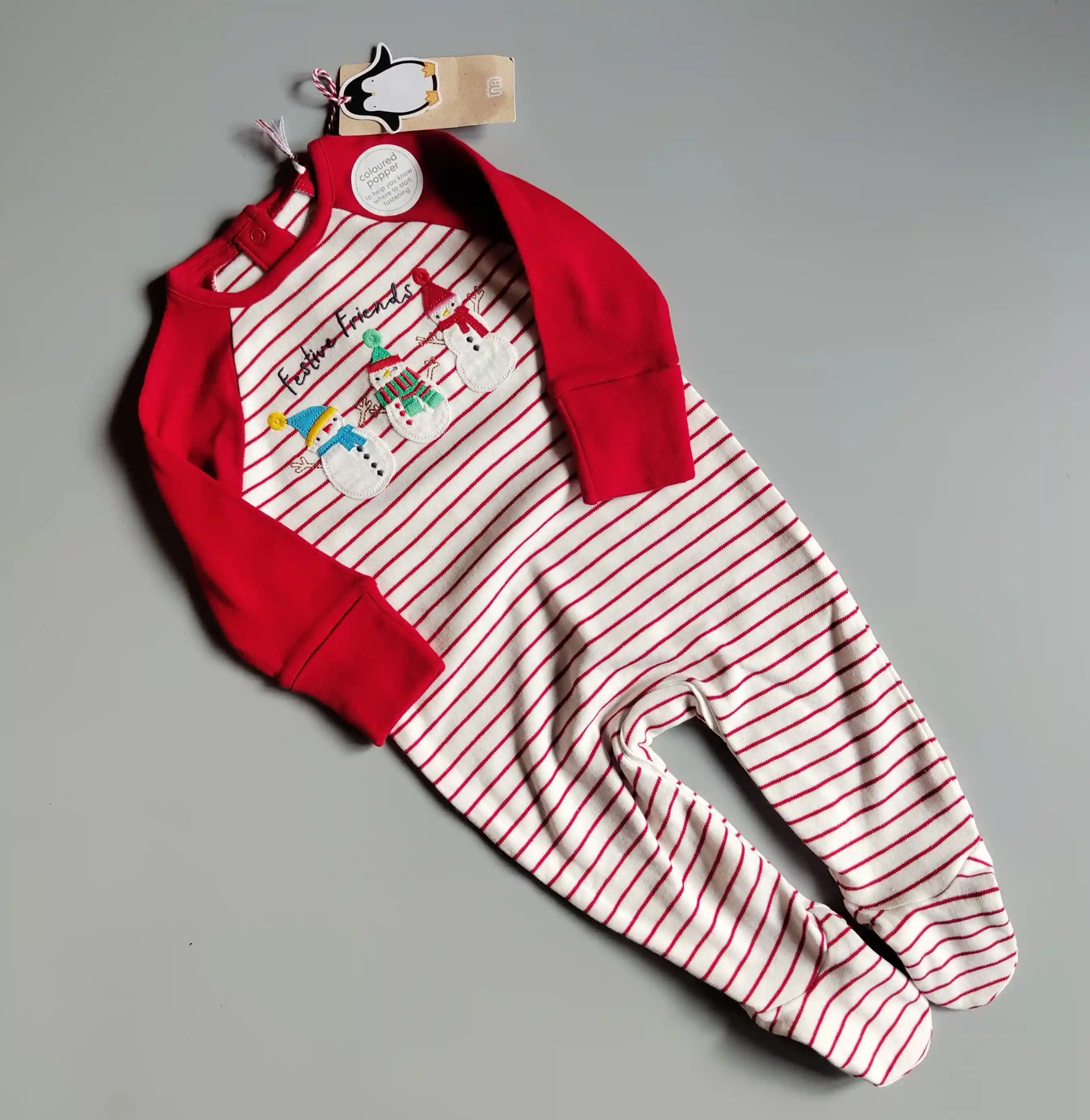 Vánoční overal Mothercare vel. 68 se sněhuláky