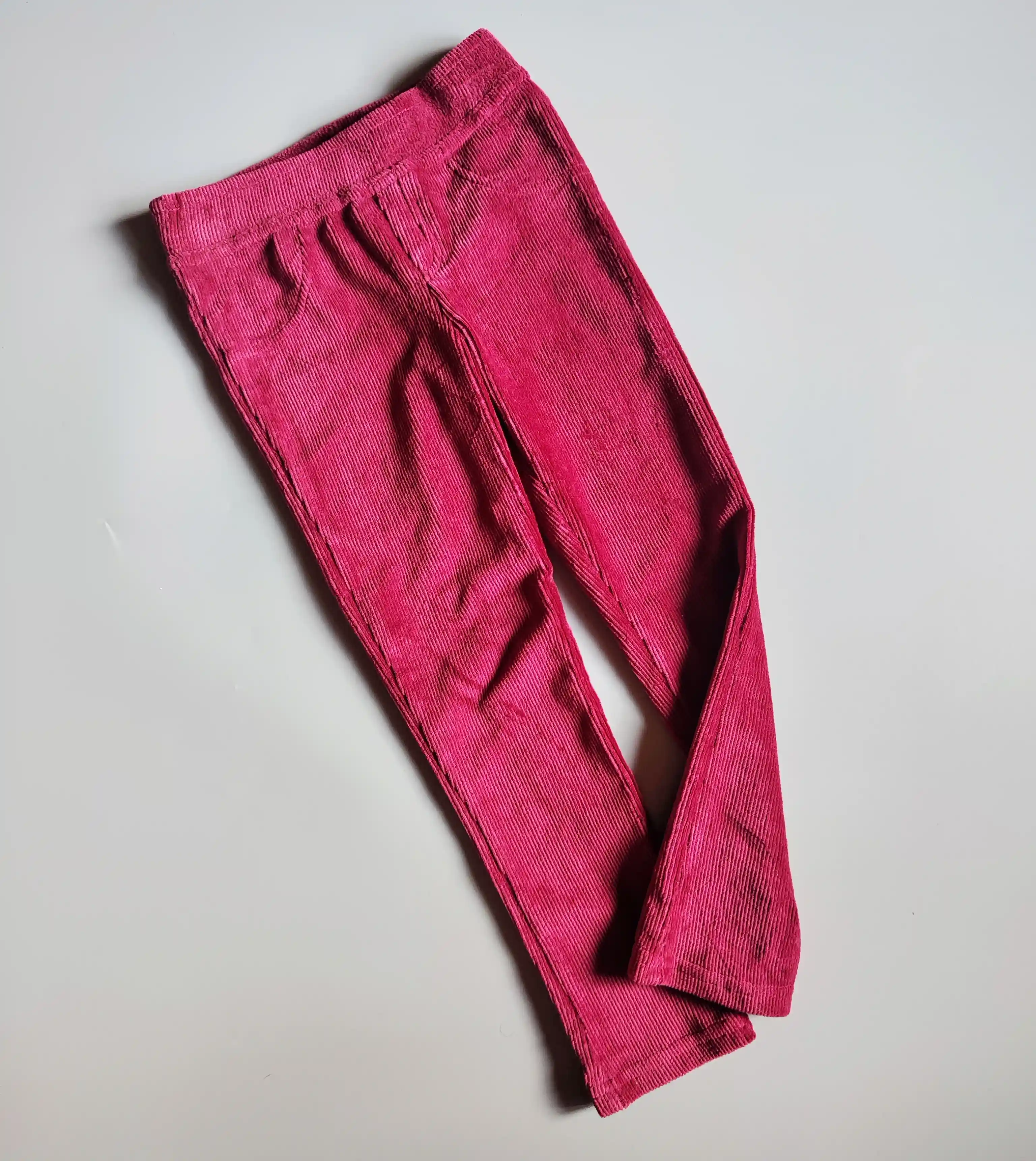 Sametové žebrované legíny Nutmeg vel. 110 vínové