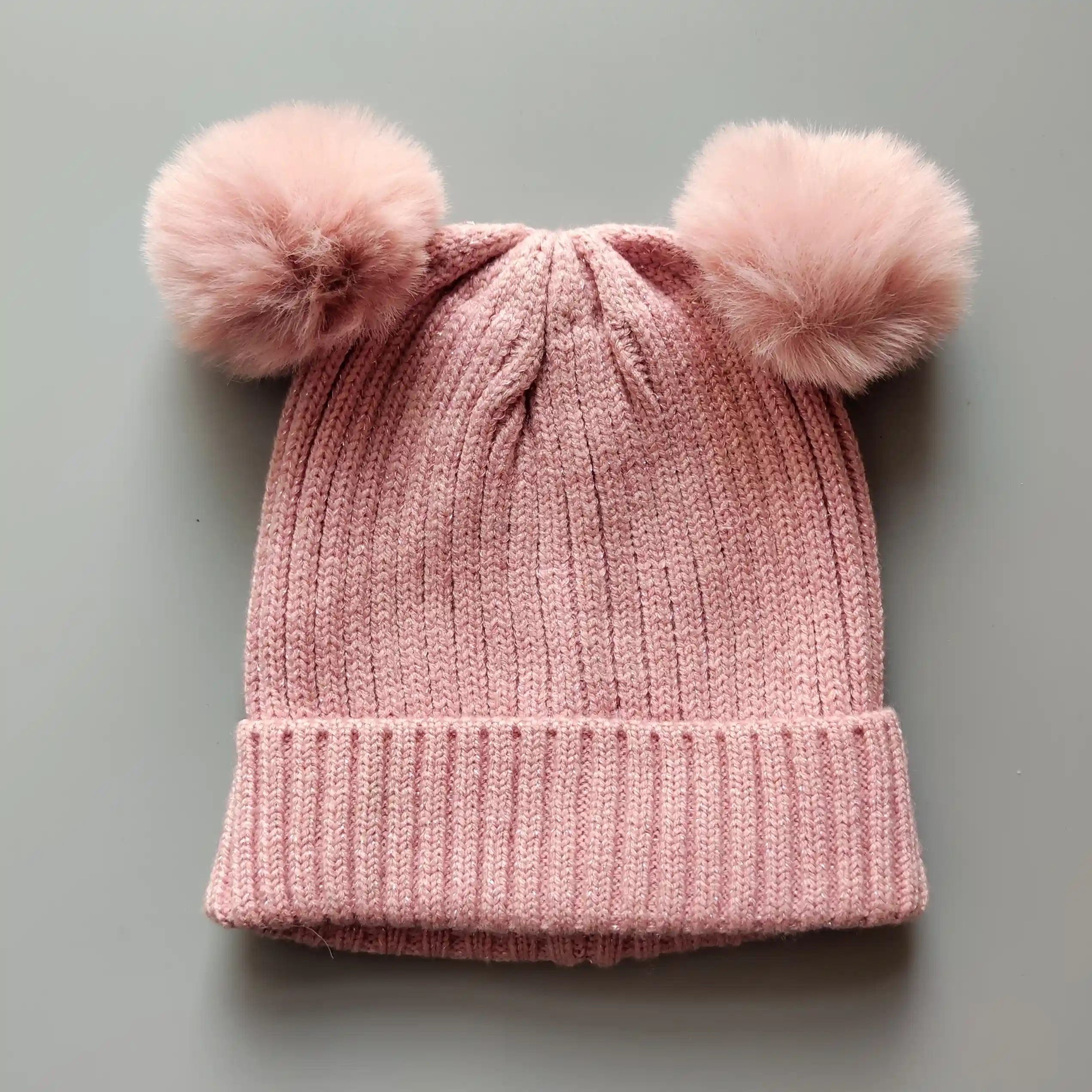 Zimní čepice Primark vel. 92 růžová třpytivá