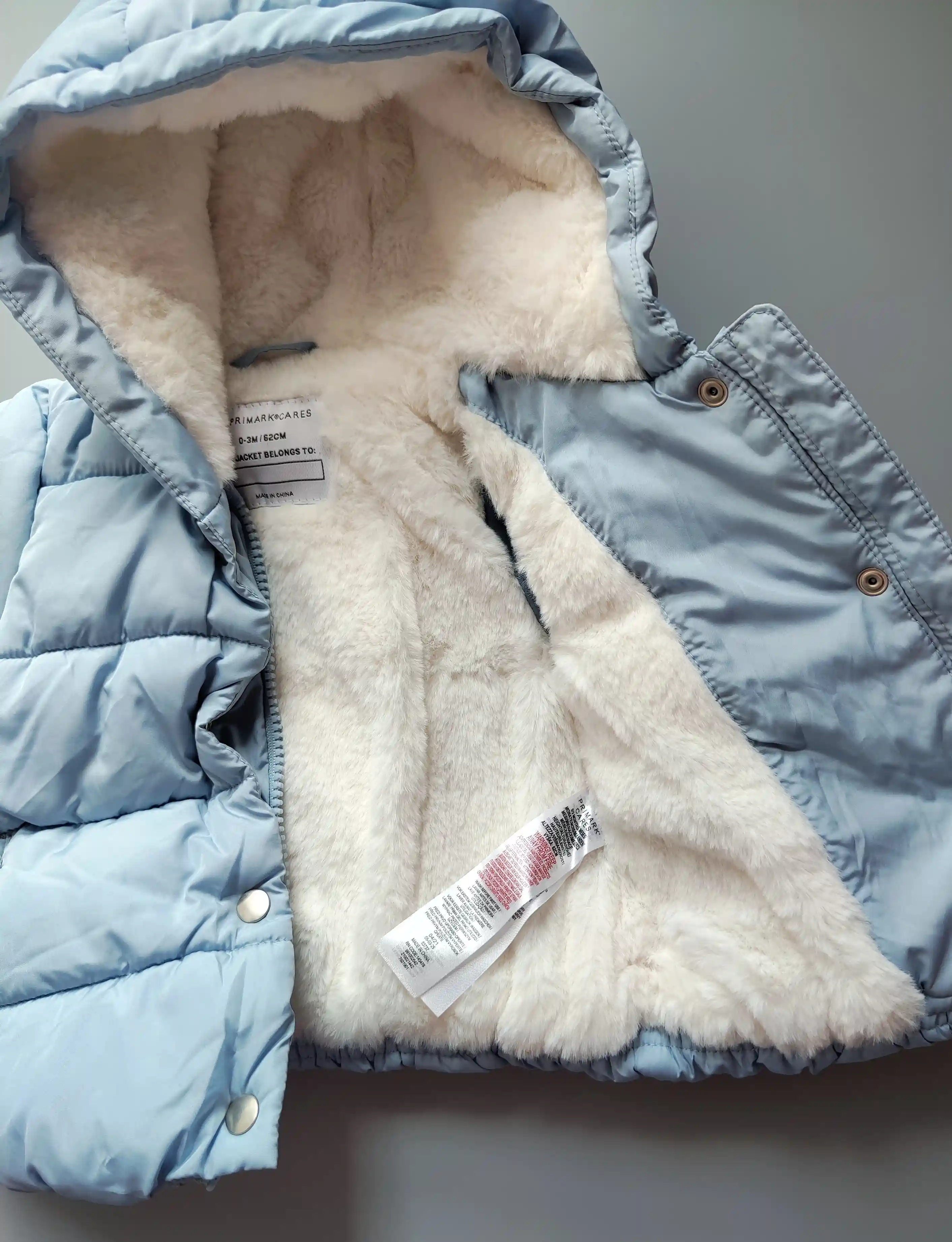 Zimní bunda Primark vel. 62 baby blue