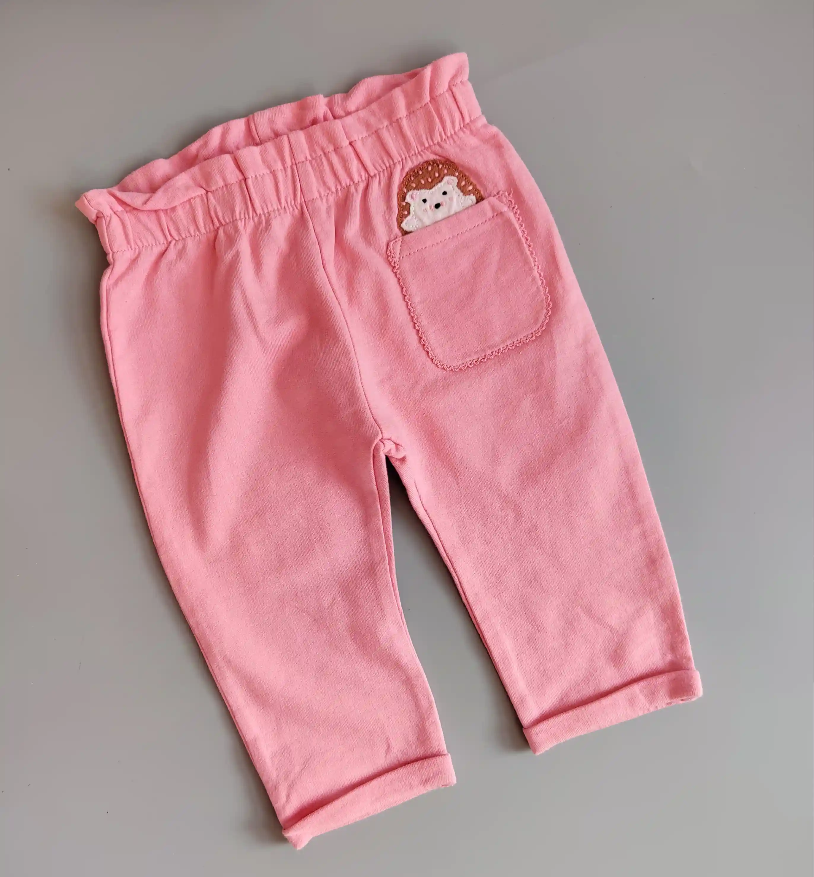 Tepláčky Mothercare vel. 68 růžové s ježkem