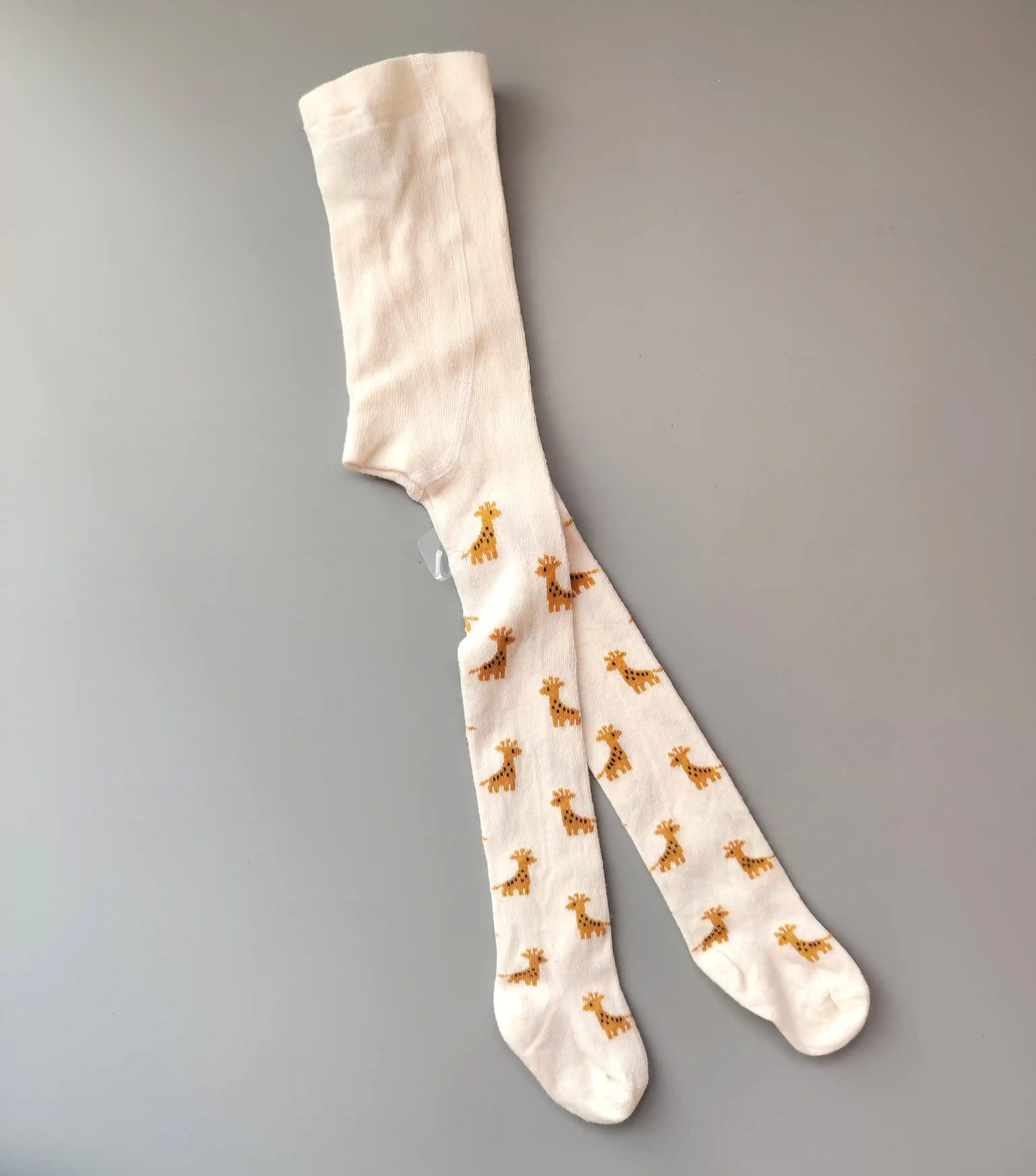 Punčocháče H&M vel. 62/68 bílé s žirafami