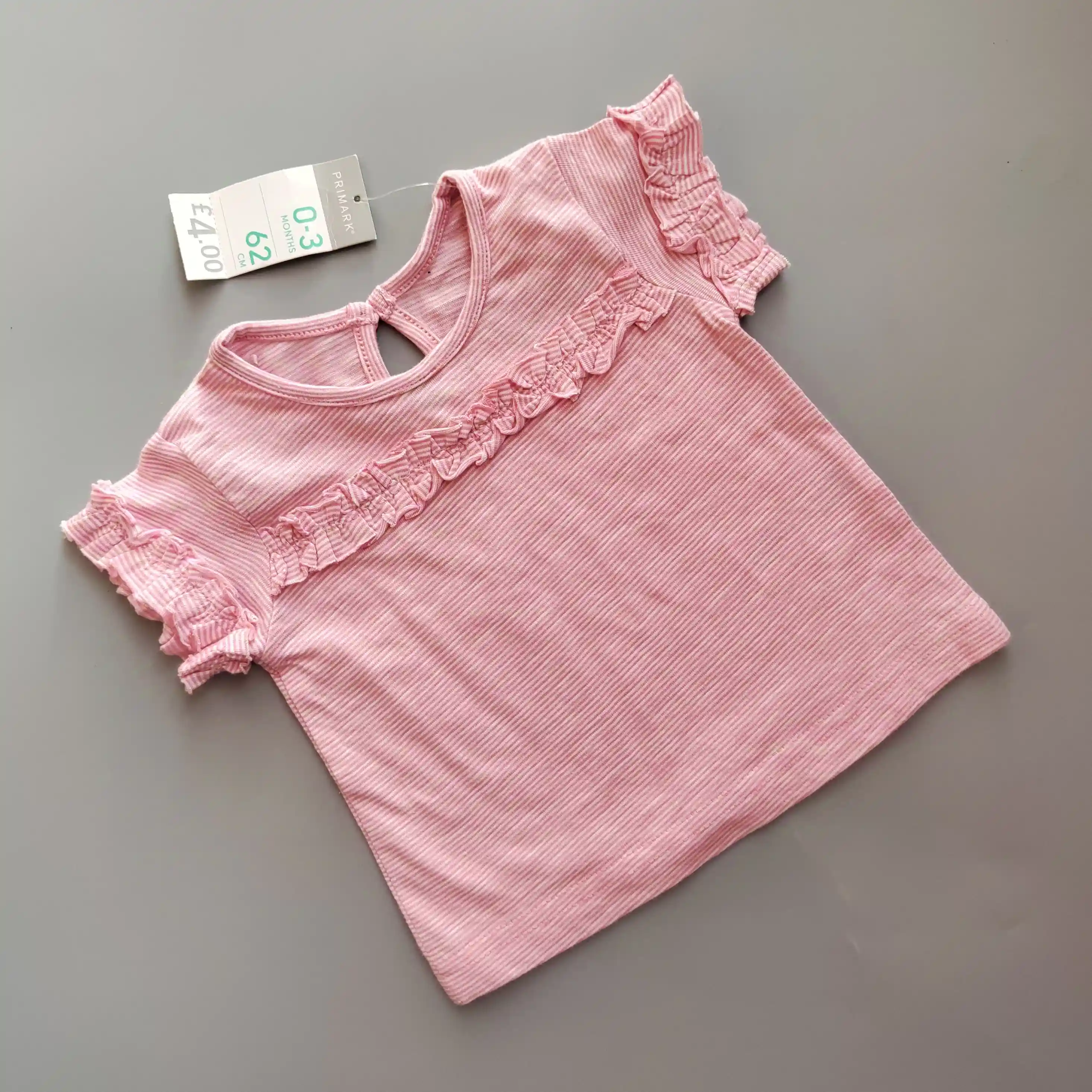 Tričko Primark vel. 62 růžové proužkované