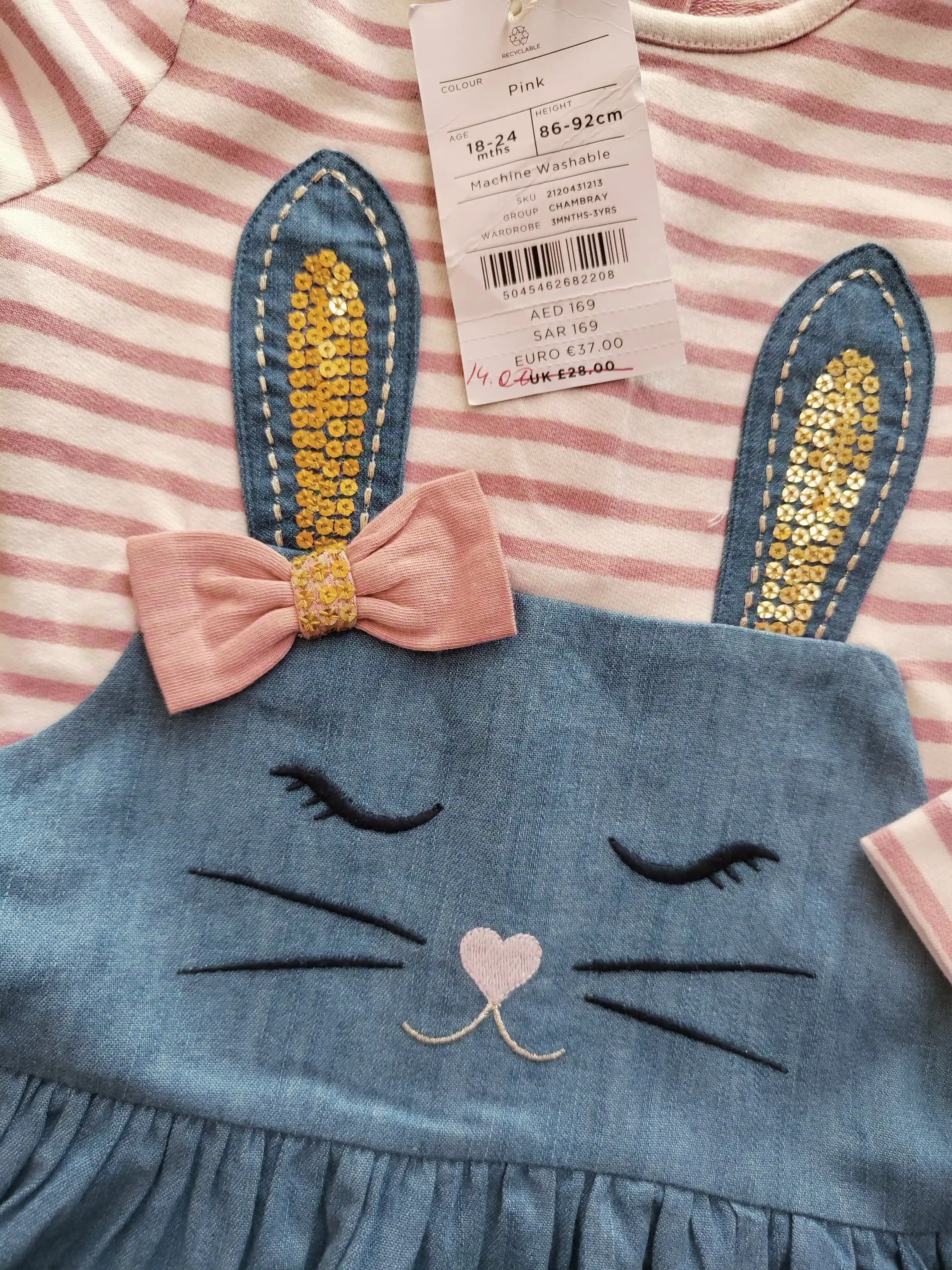 Šaty Monsoon vel. 92 králíček