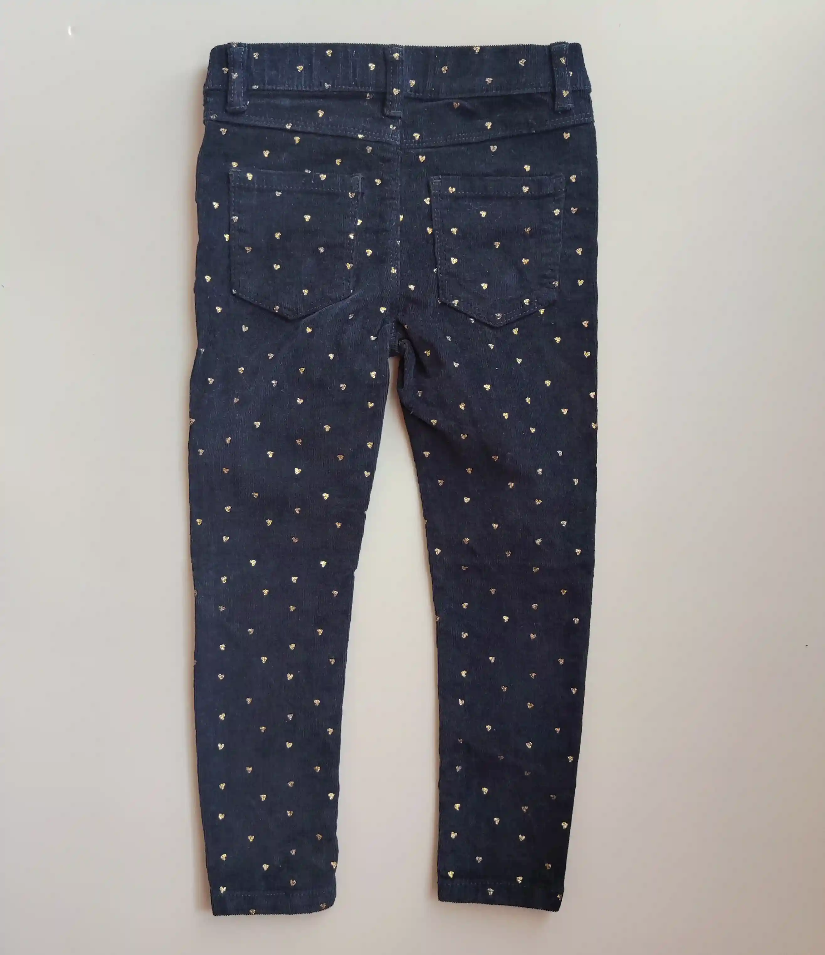 Manžestrové džegíny Denim co. Vel. 110 navy srdíčka