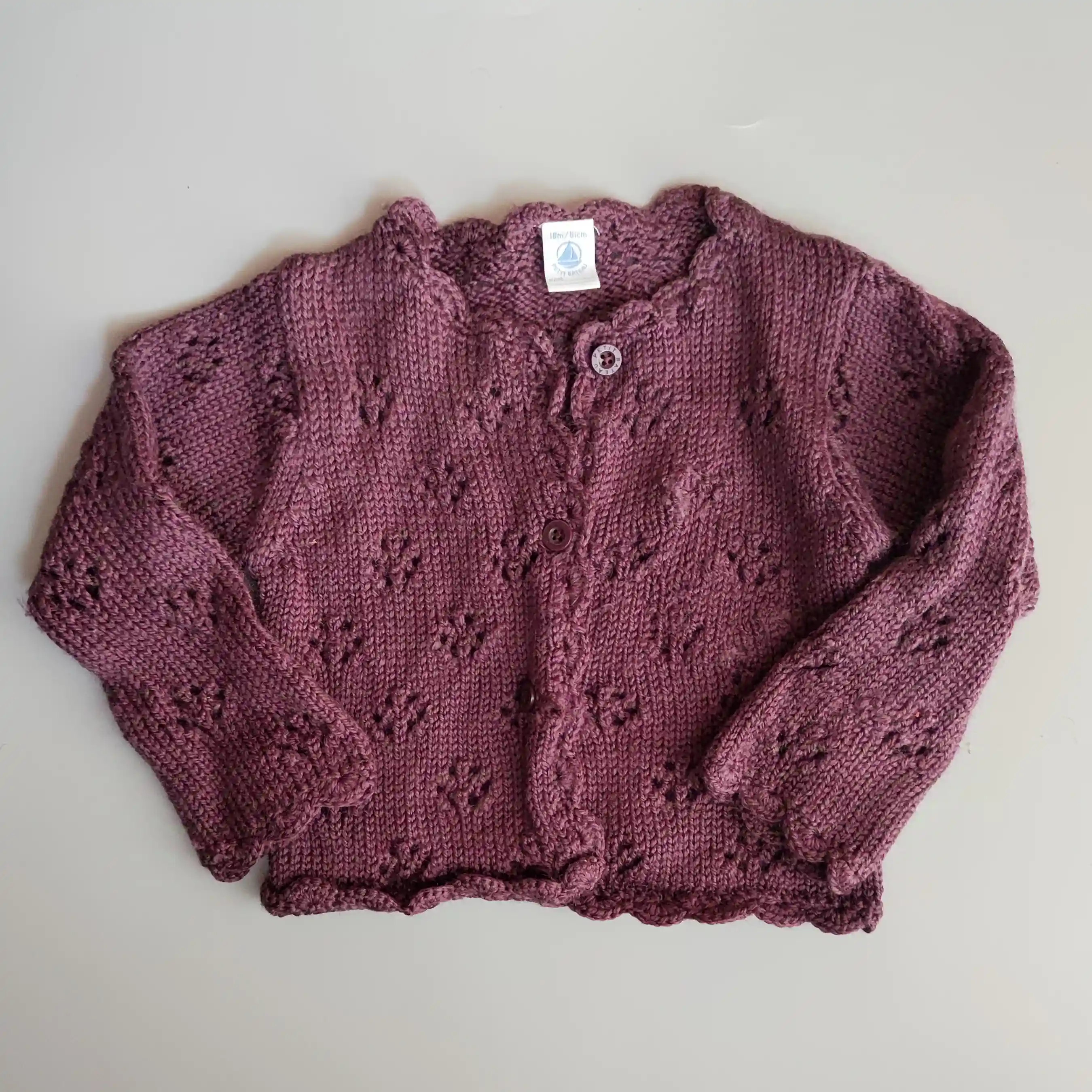 Svetřík Petit Bateau vel. 86 tmavý fialový