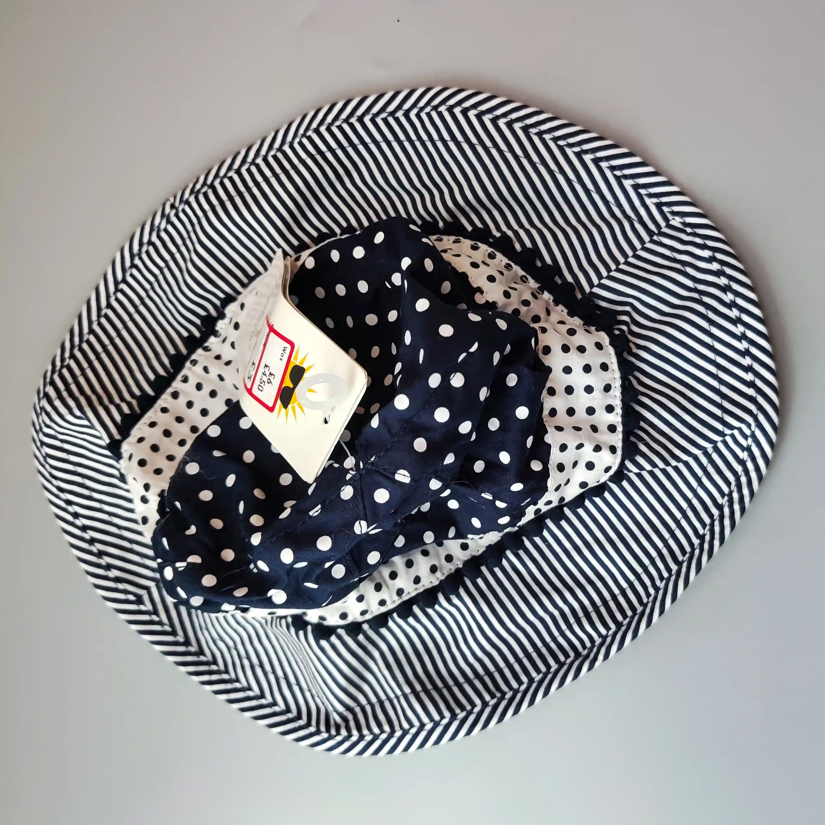 Klobouček Mothercare vel. 62 - 51 cm navy + bílý vzor