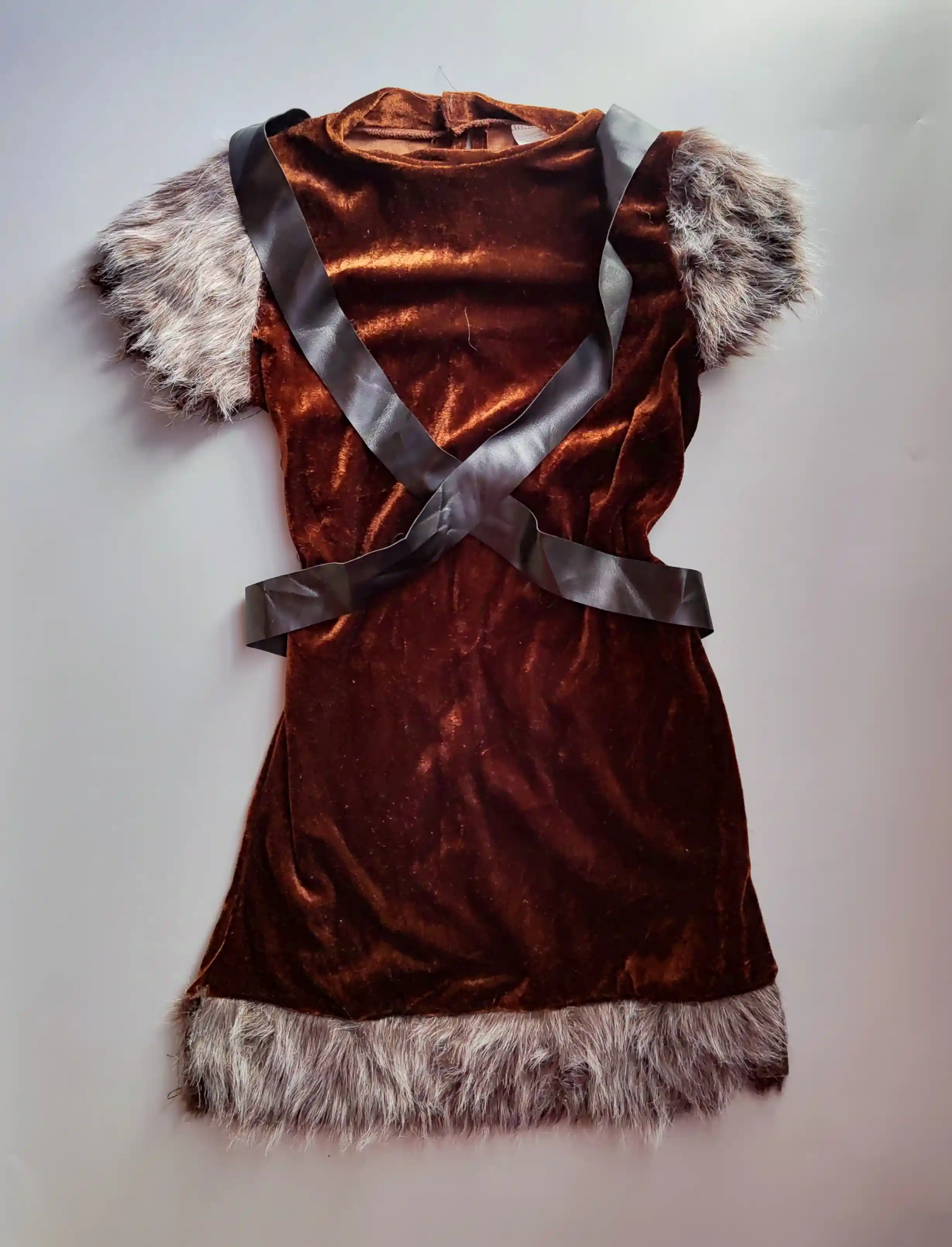 Kostým sametový kabátek s popruhy - Viking Lady