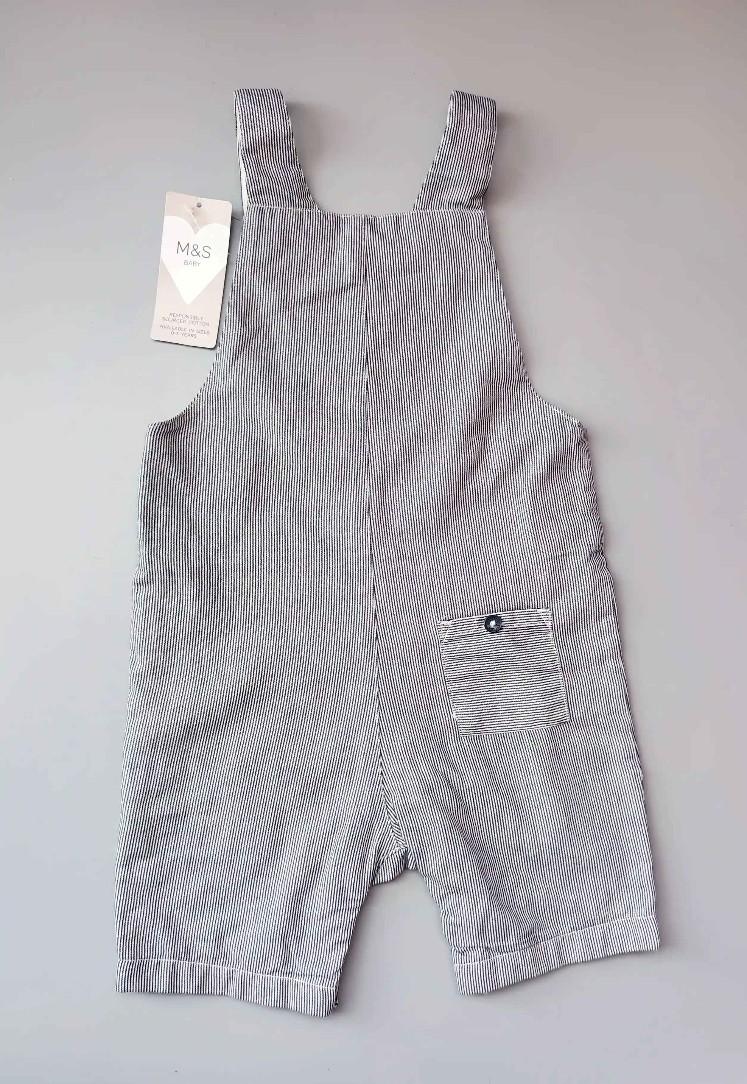 Laclové kraťasy (overal) M&S vel. 92 modré proužkované