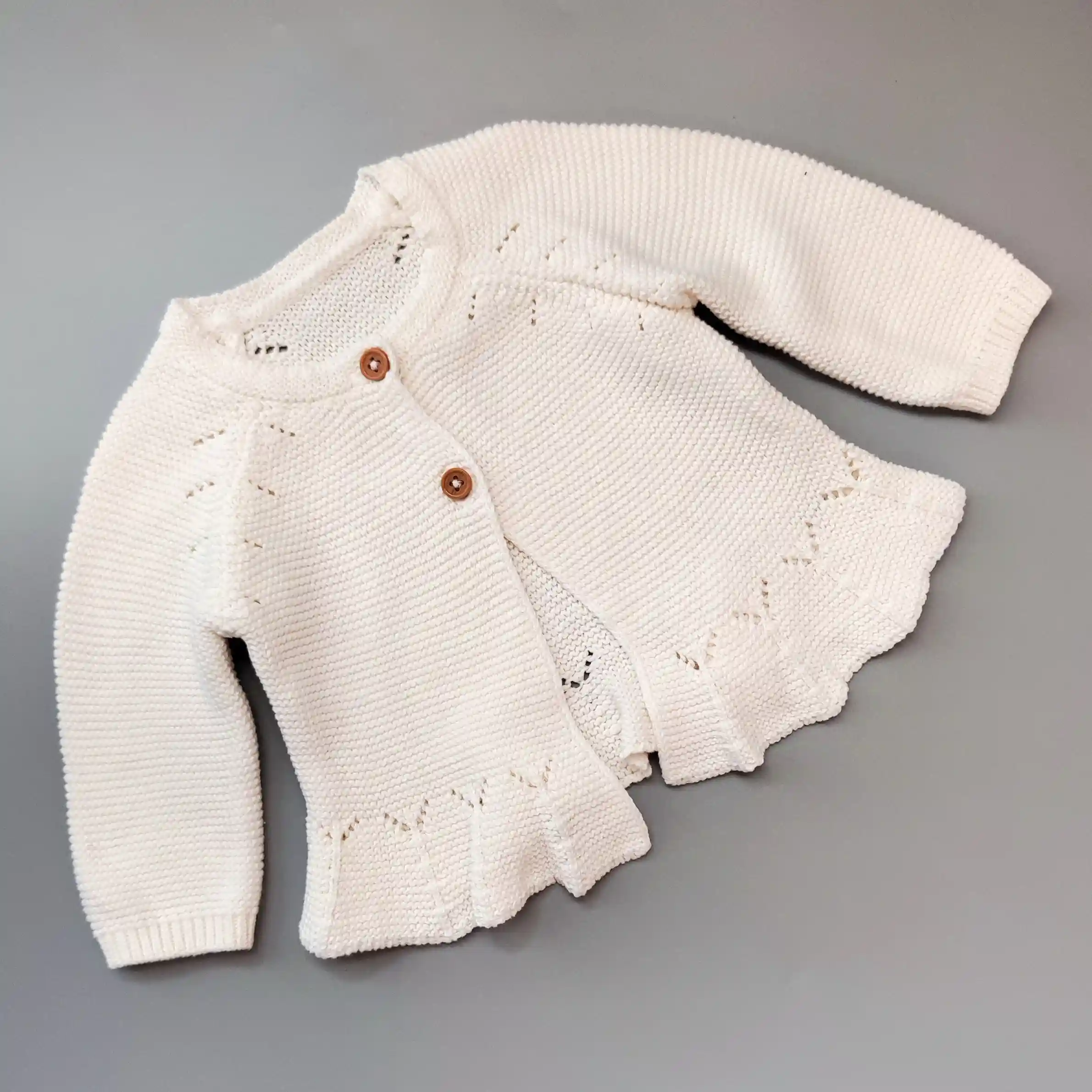 Krémový cardigan s volánkem Matalan vel. Newborn
