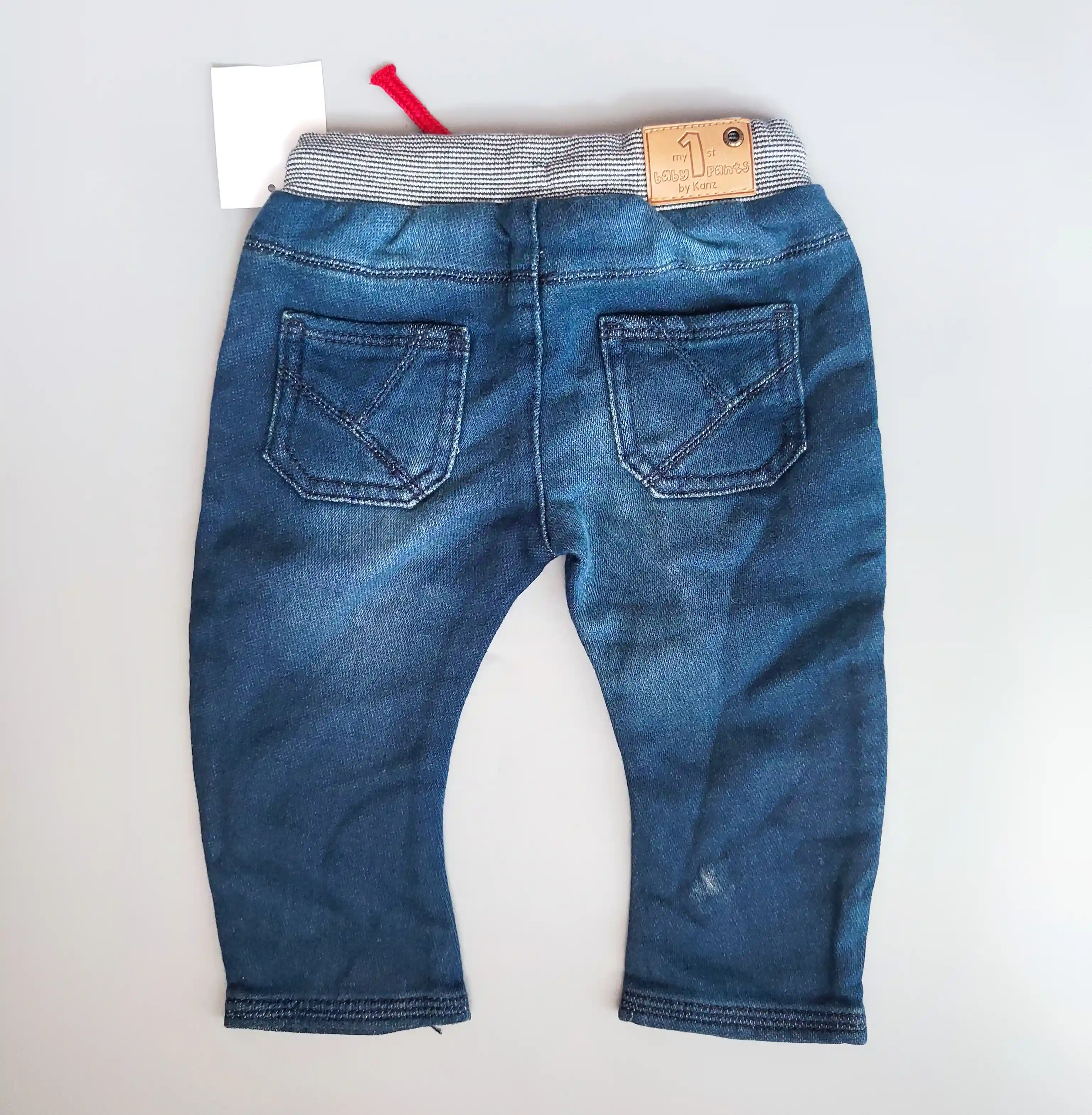 Džíny jogger Kanz vel. 74 modré s červenou šňůrkou v pase