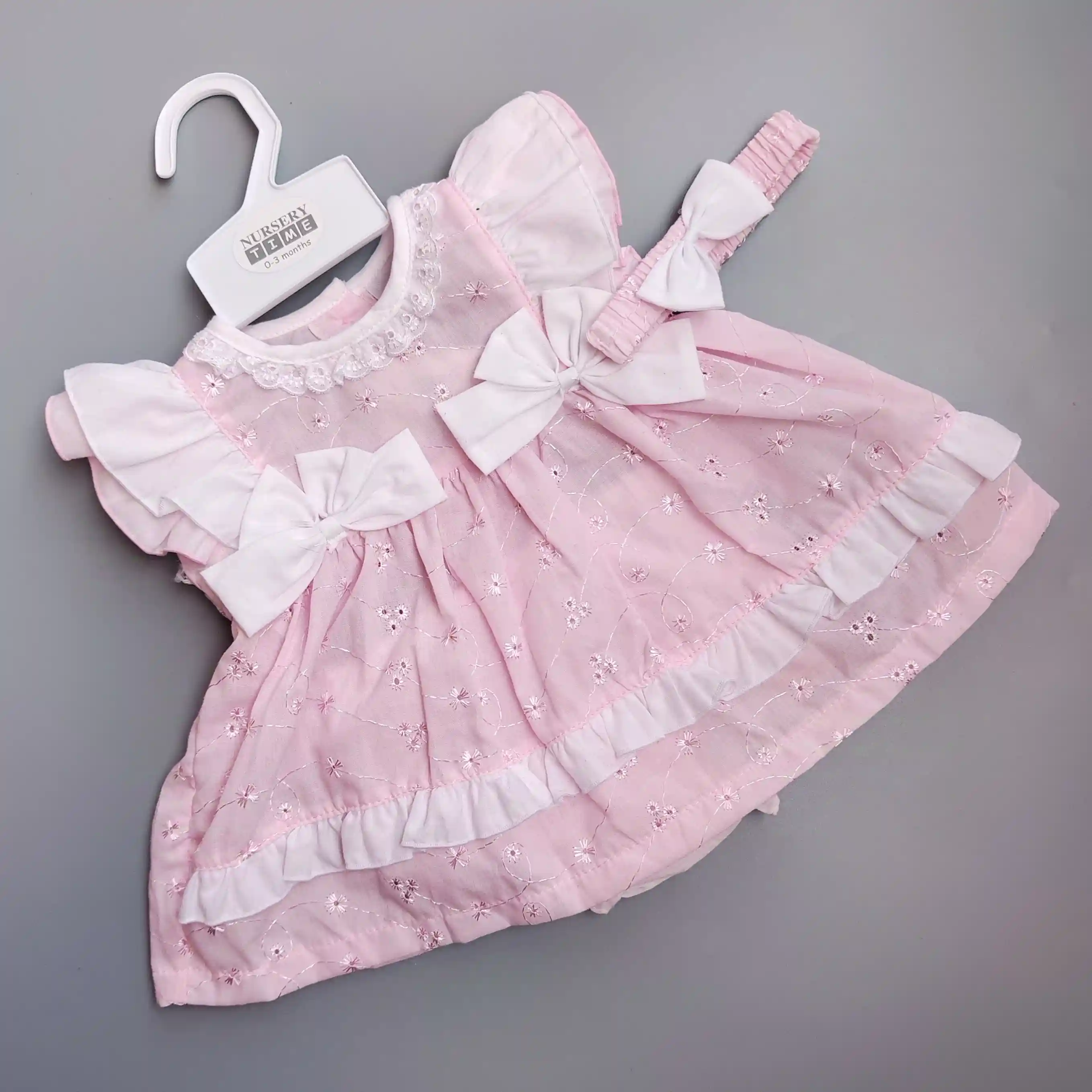 Souprava šaty + kalhoty a čelenka Nursery Time vel. 62