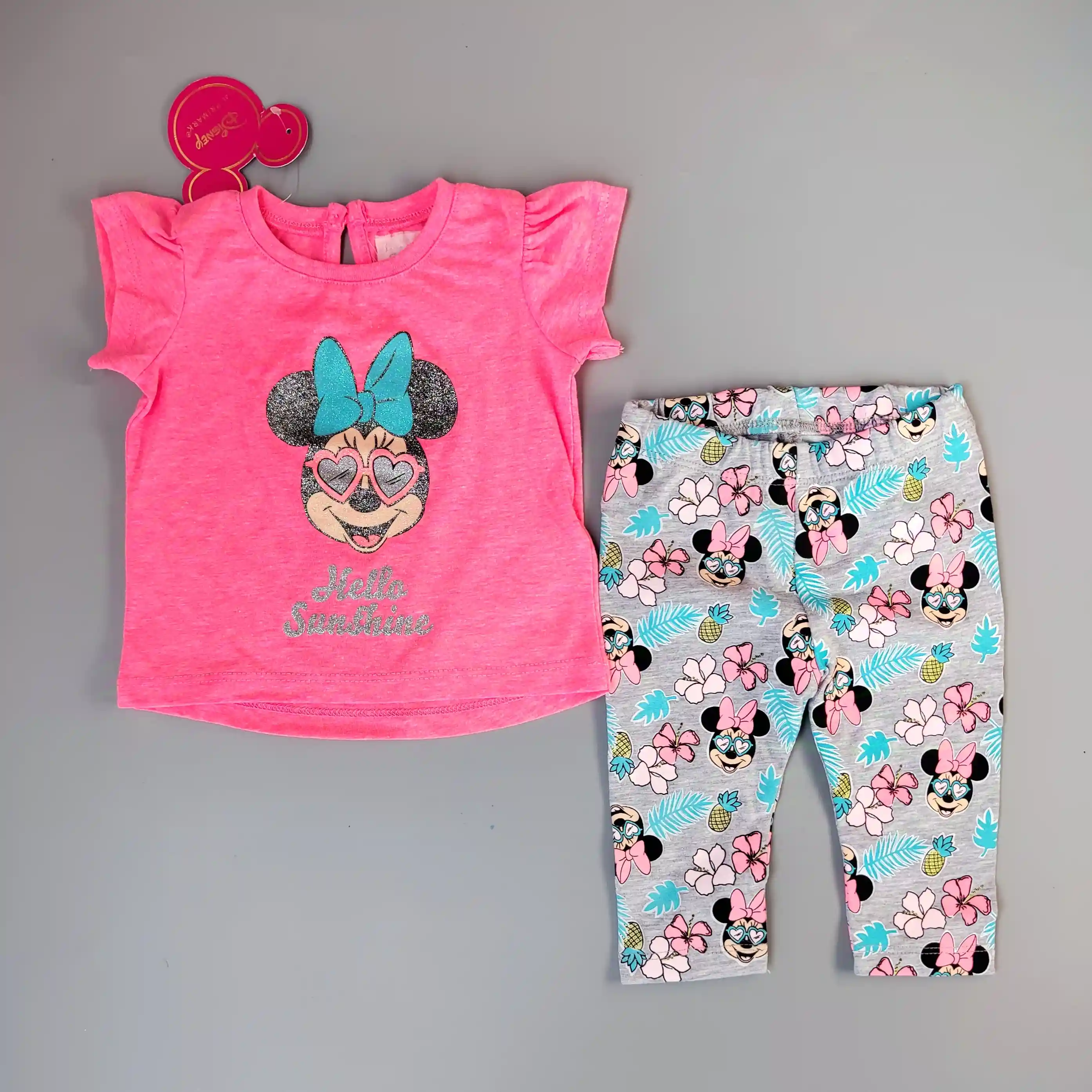 Souprava trička a legín Disney vel. 68 Minnie neonová