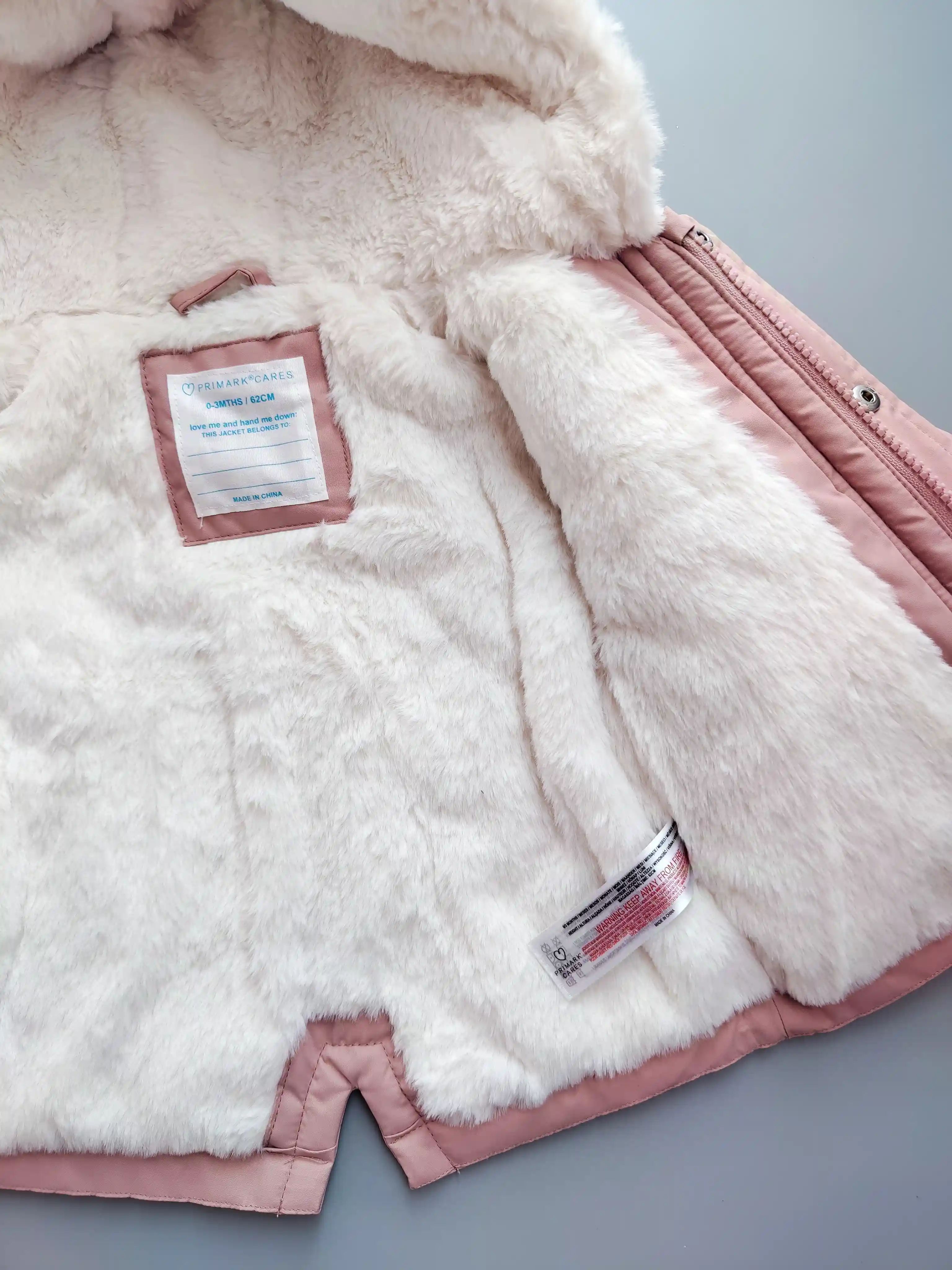 Zimní parka Primark vel. 62 světle růžová