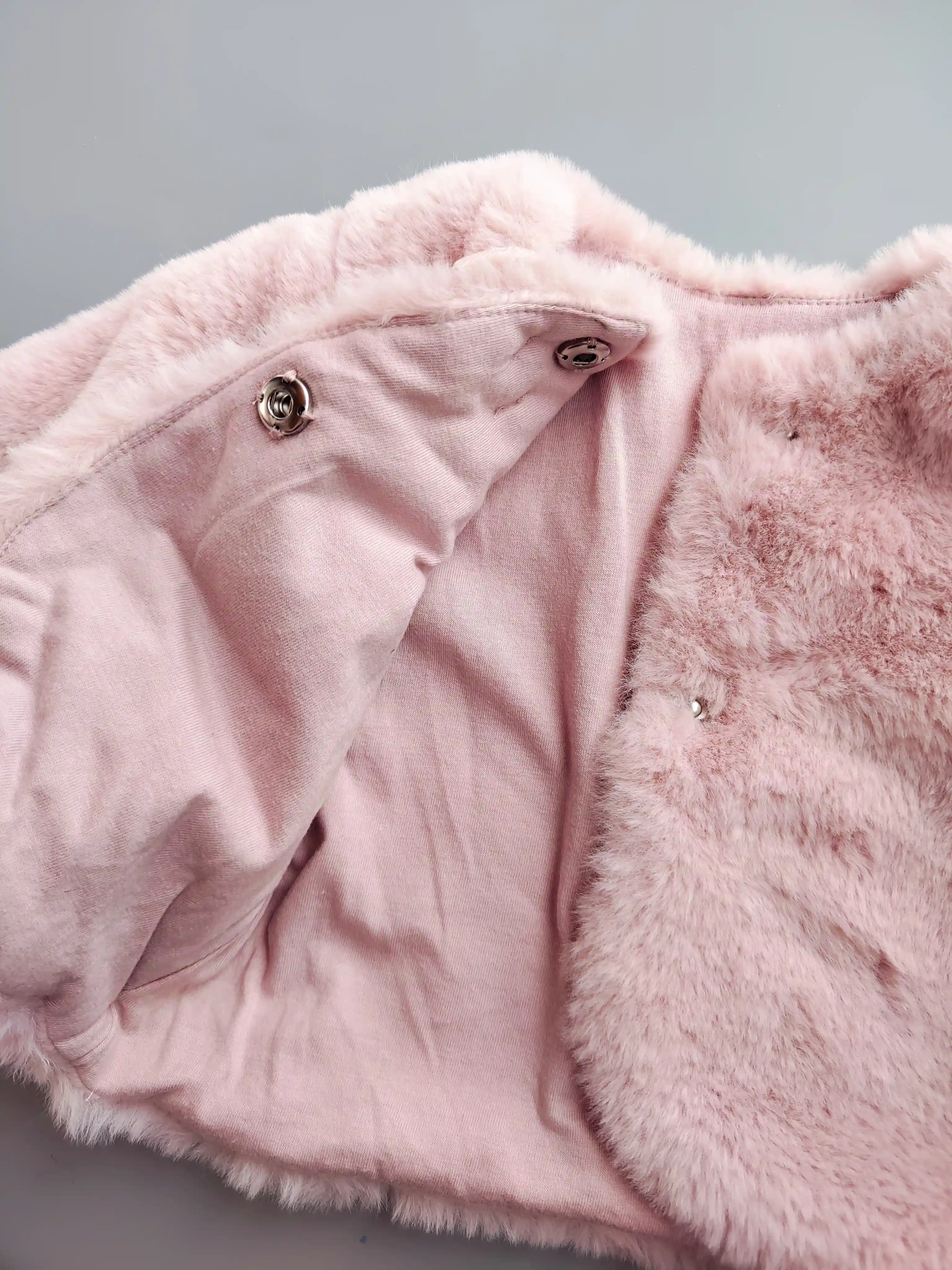 Lehká bundička z umělé kožešiny Matalan vel. 74 růžová