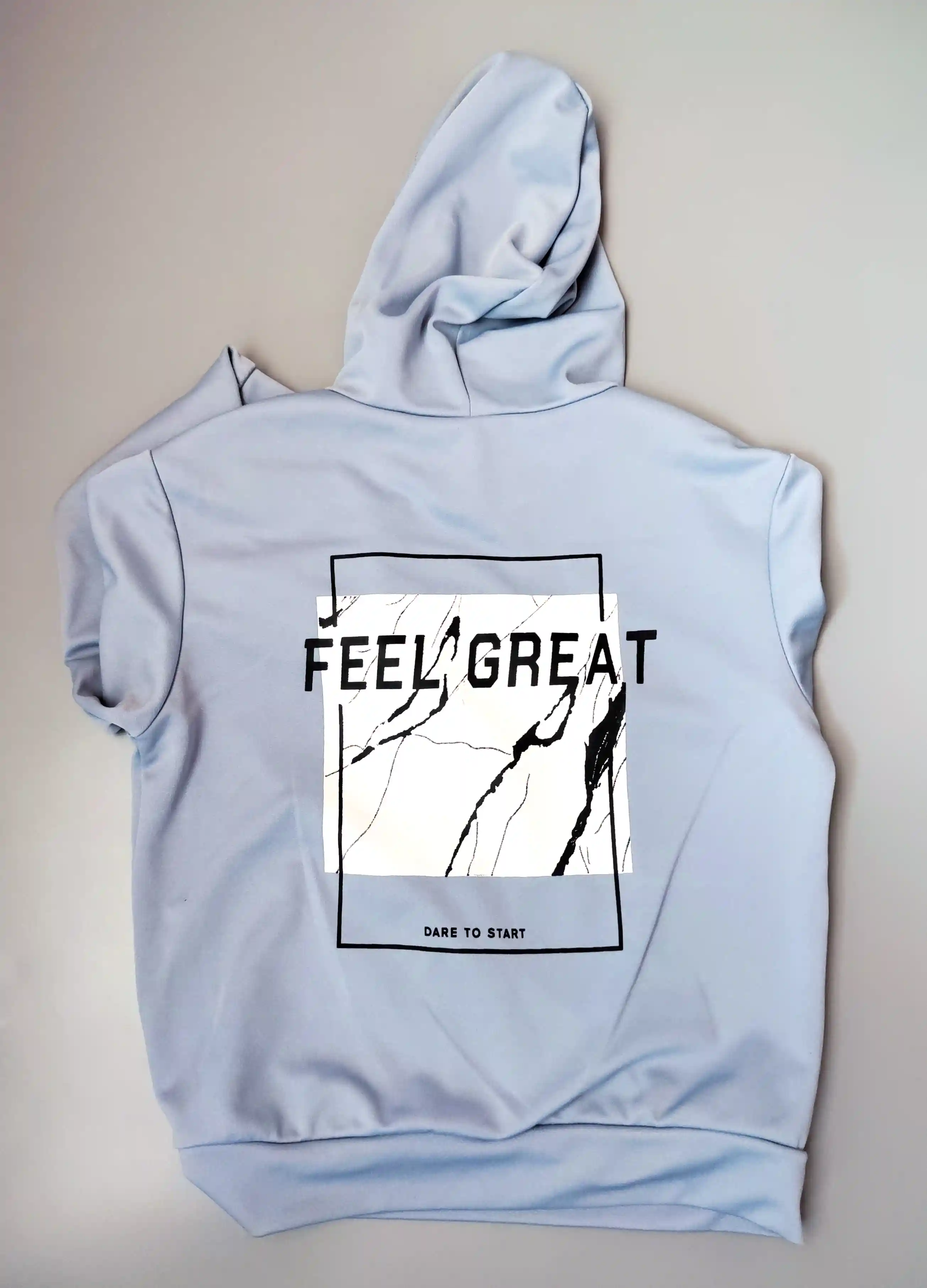 Mikina Shein vel. 122 světle modrá s kapucí