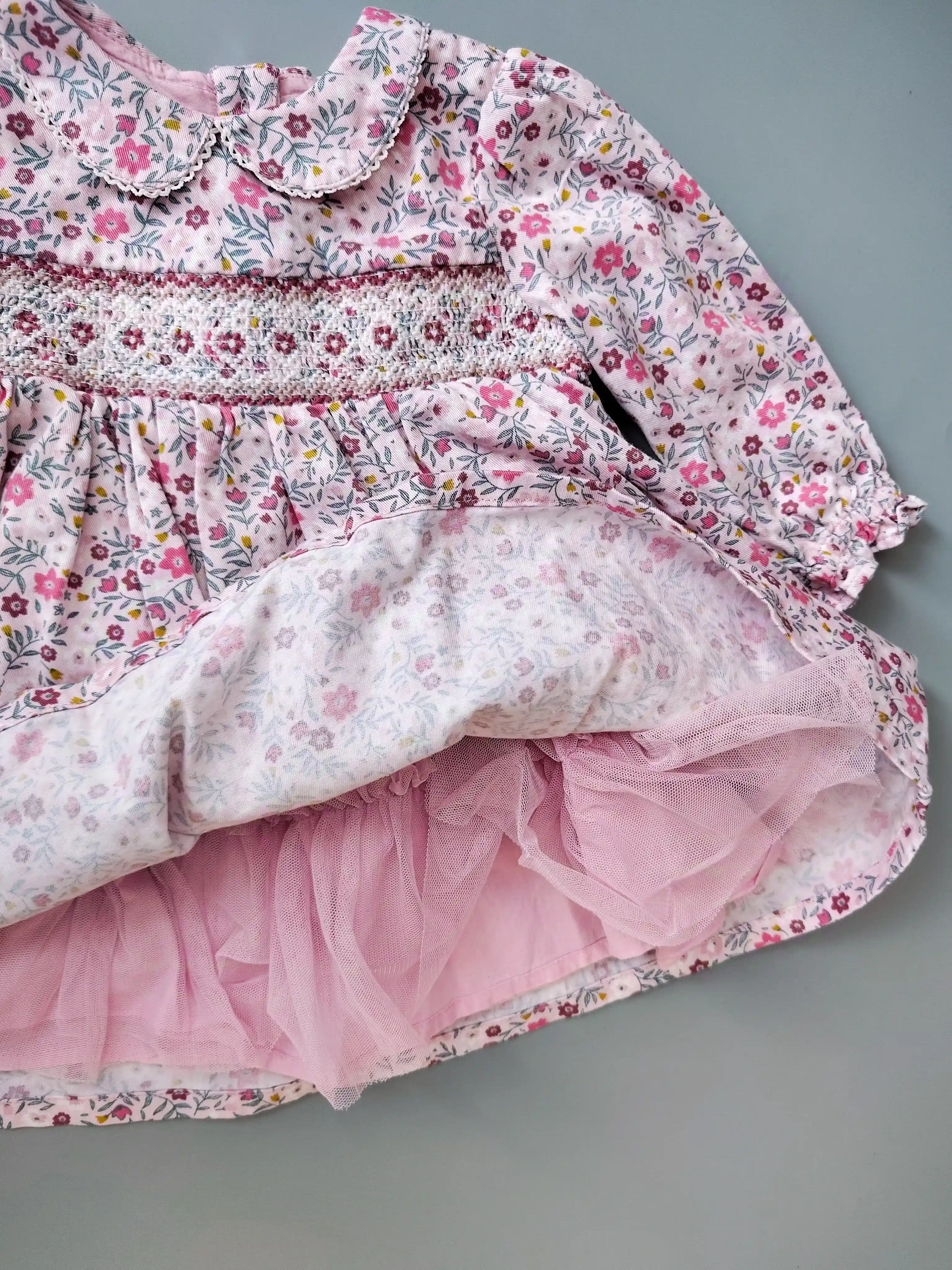 Slavnostní šaty Nutmeg vel. 68 růžové květované