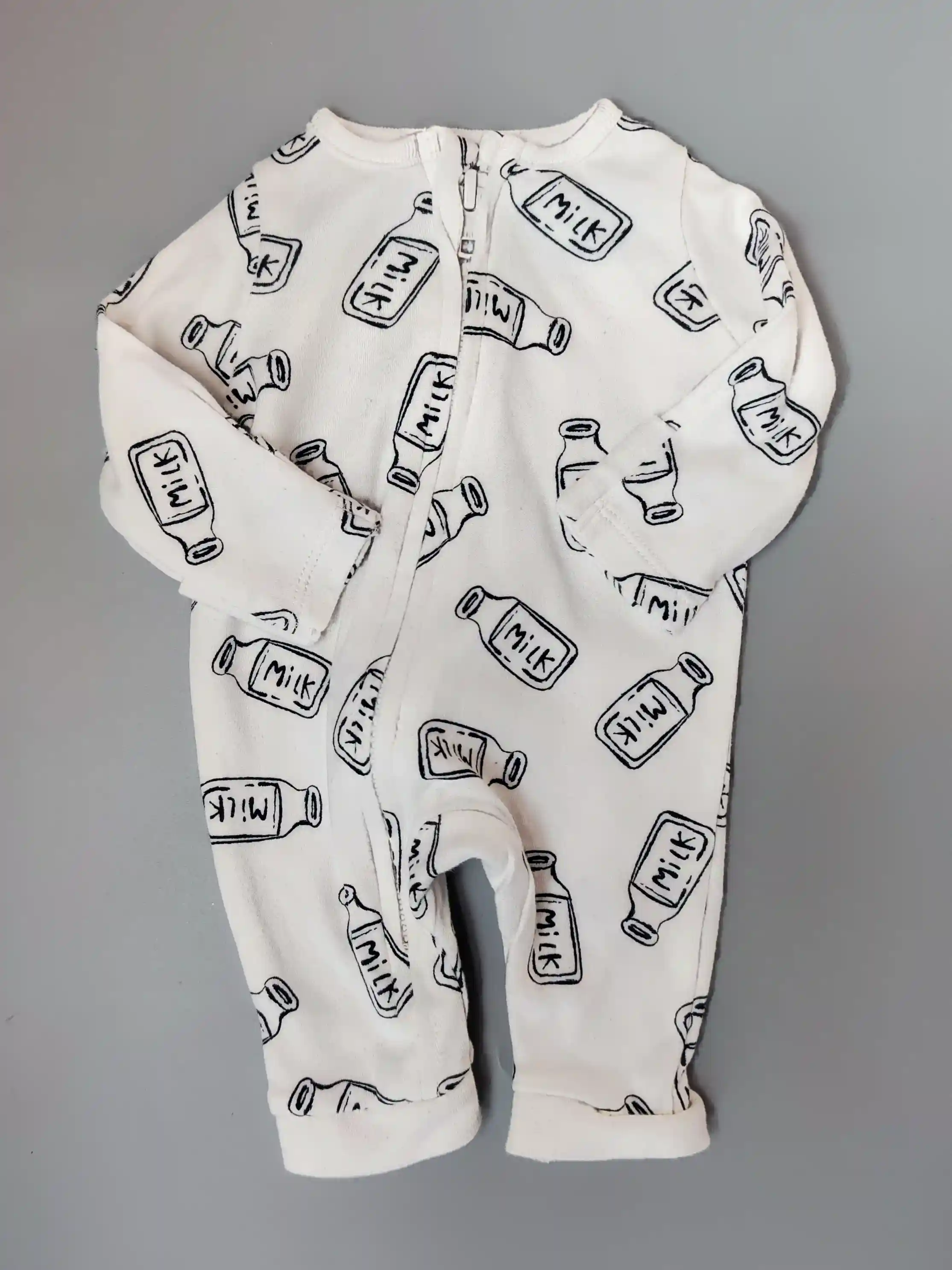 Overal na zip F&F vel. 50 bílý „Milk"