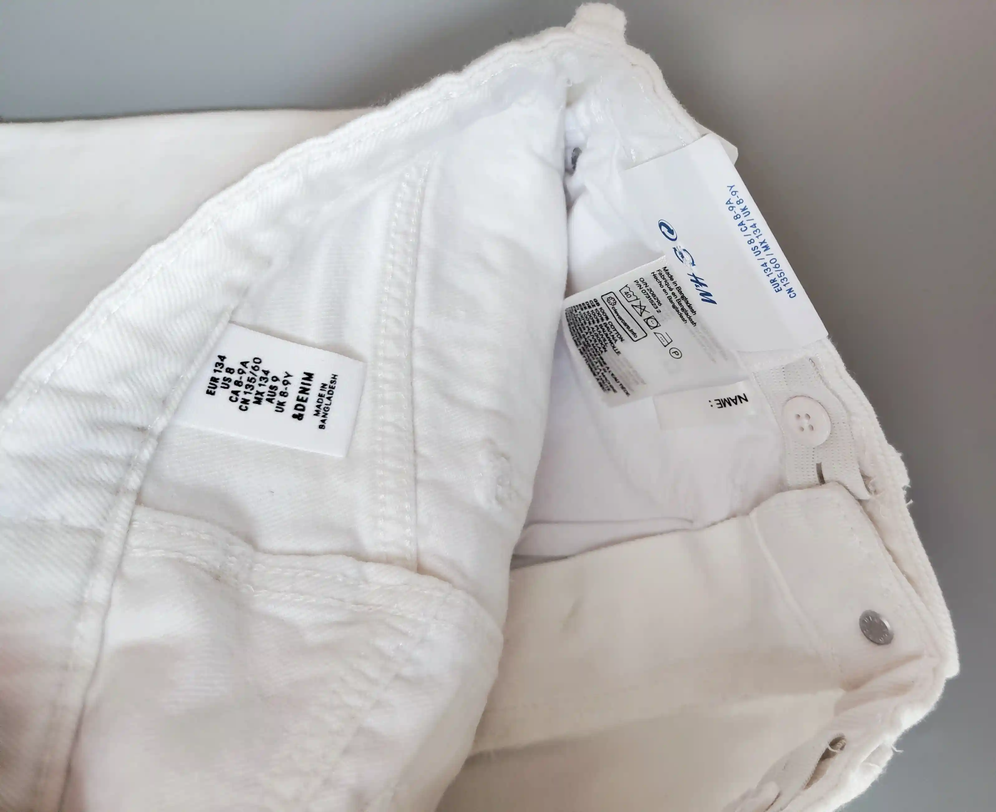 Džínová sukně H&M vel. 134 bílá