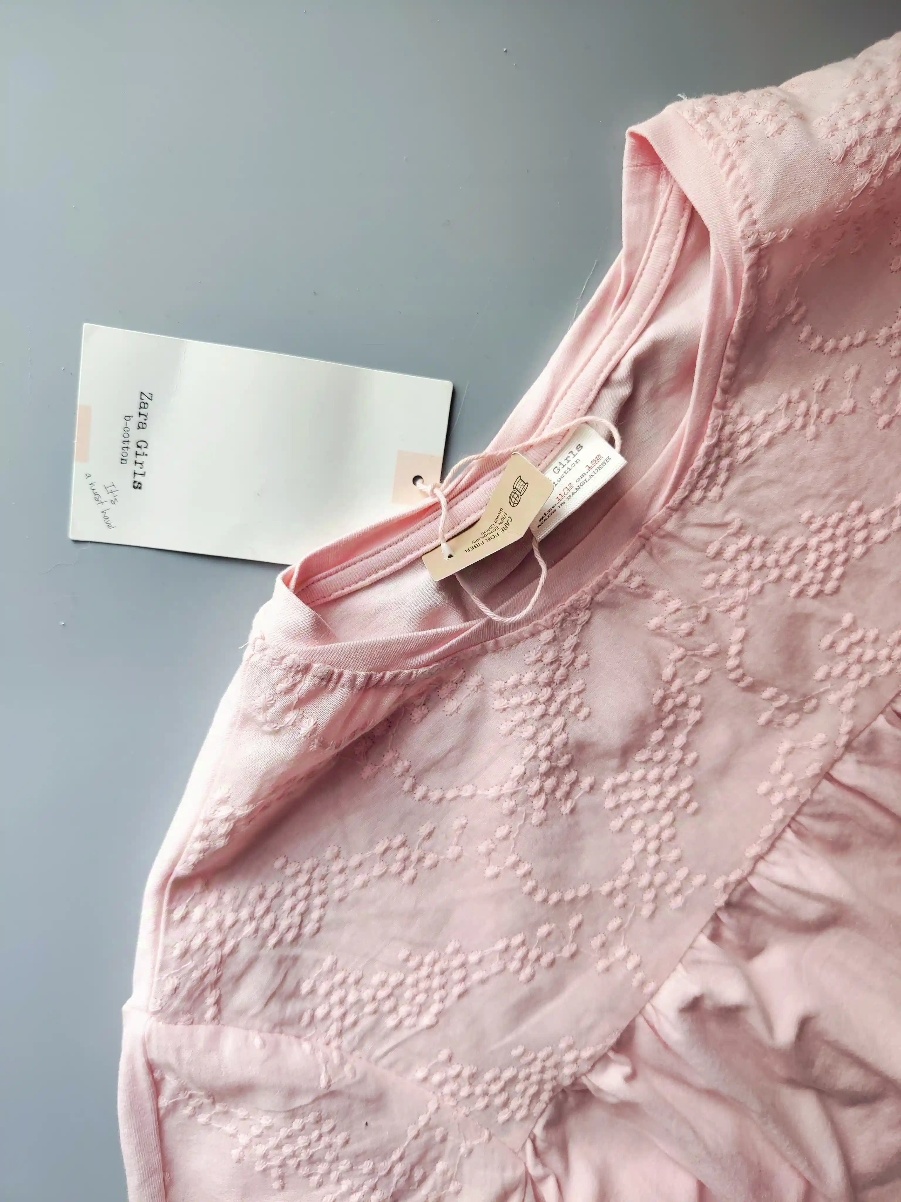 Top Zara vel. 152 růžový s krajkou