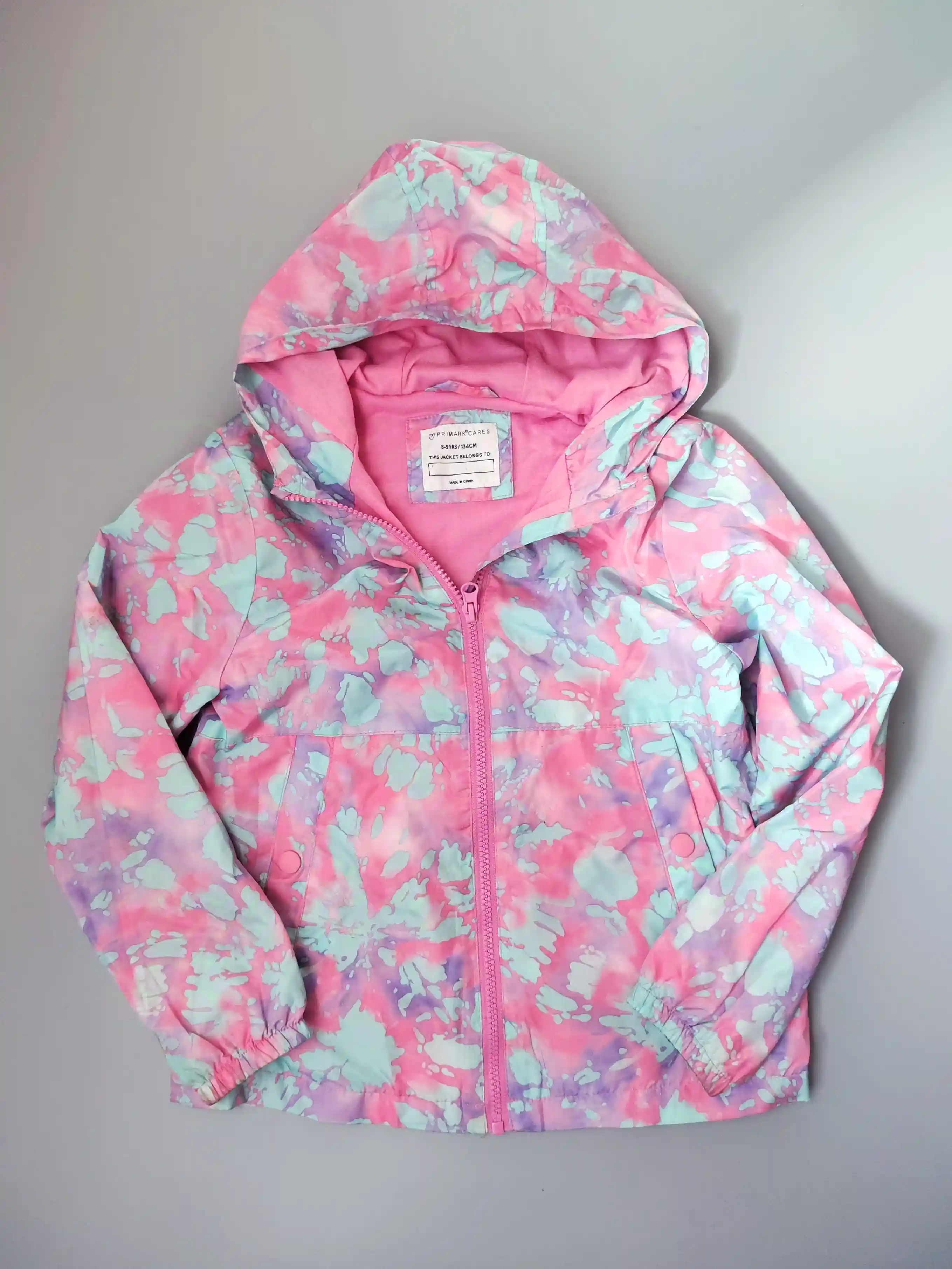 Větrovka Primark vel. 134 růžovo tyrkysová