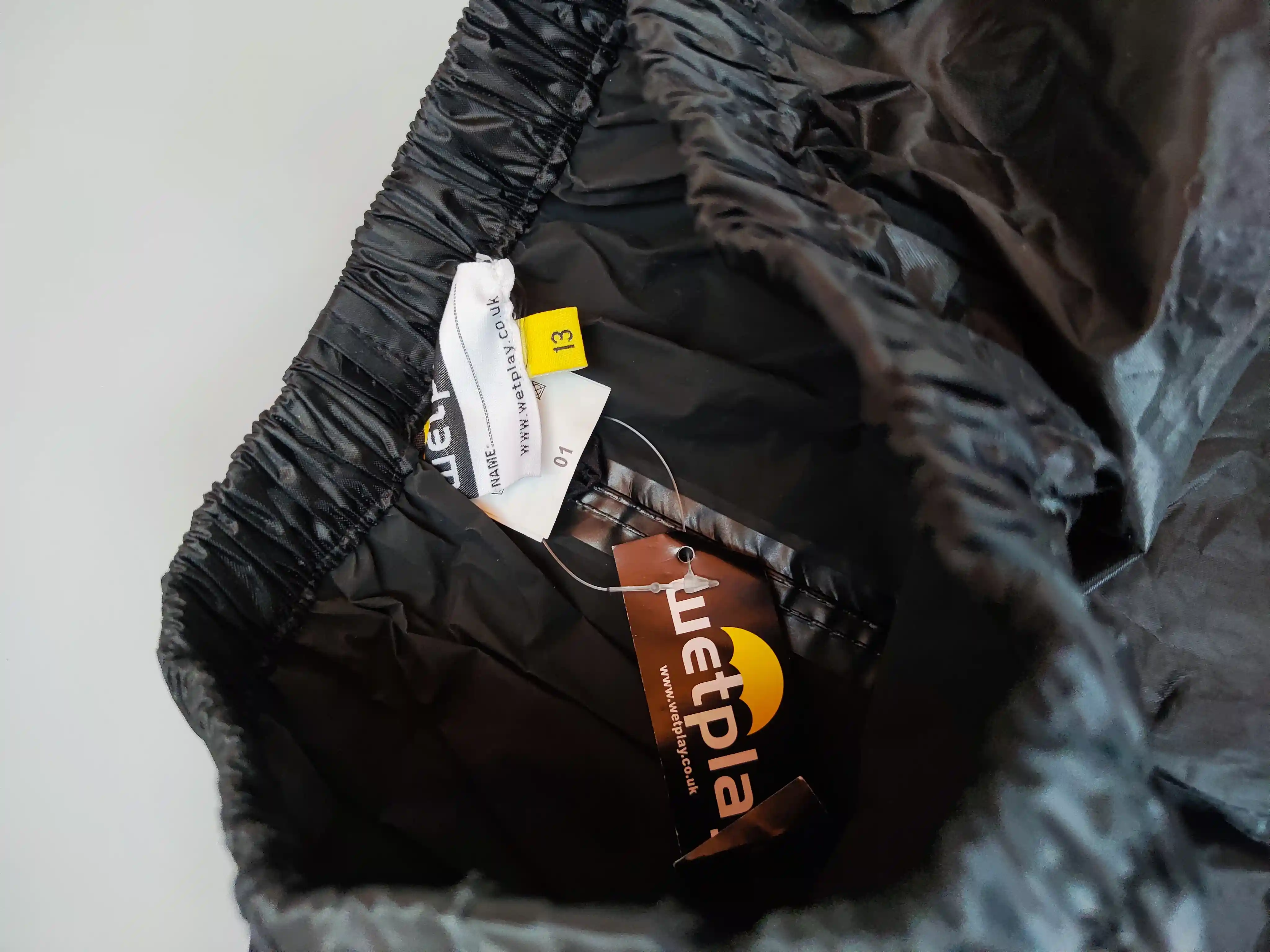 Černé kalhoty do deště Wetplay vel. 158