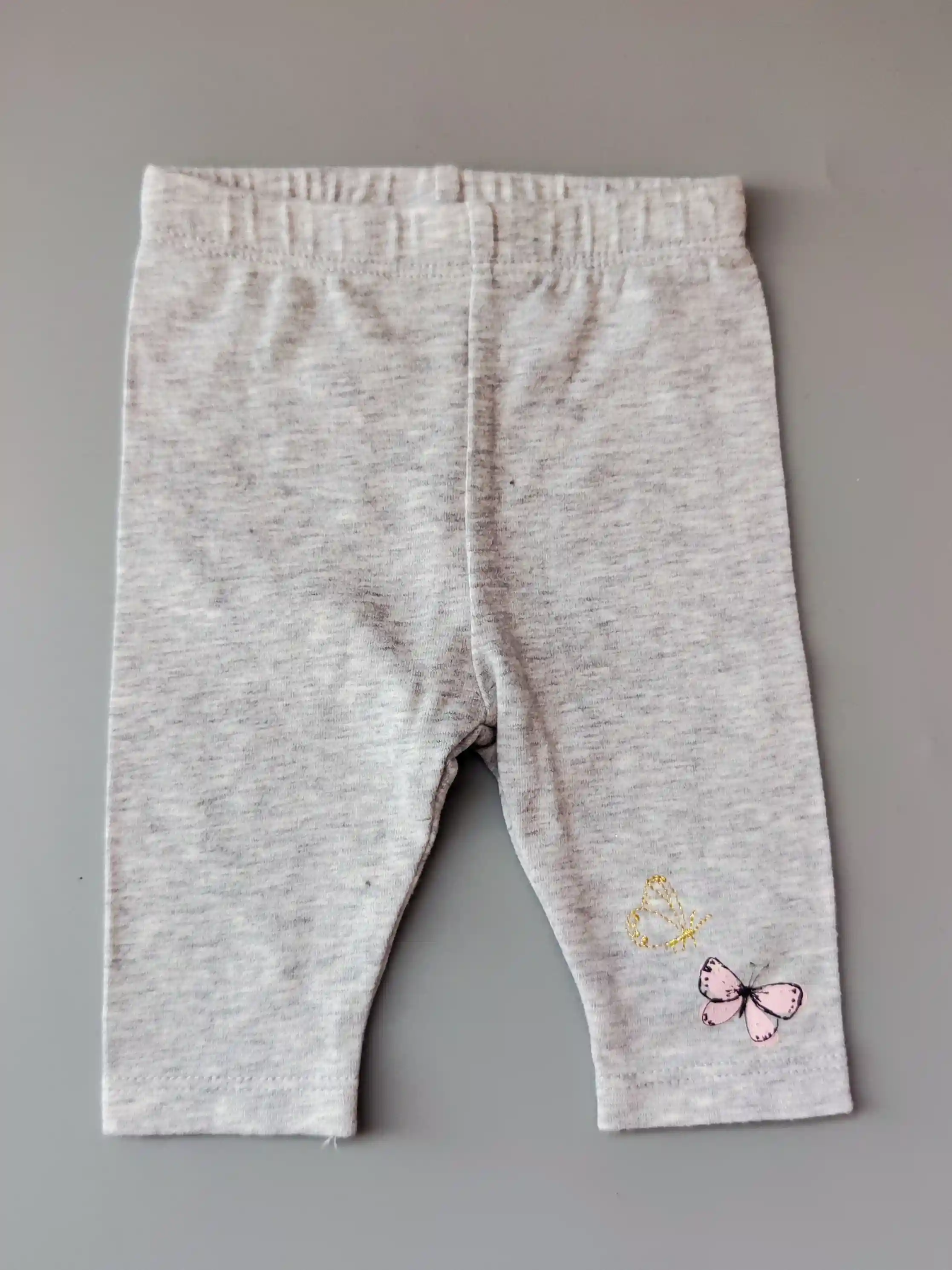 Legíny Mothercare vel. 50 šedé s motýlky
