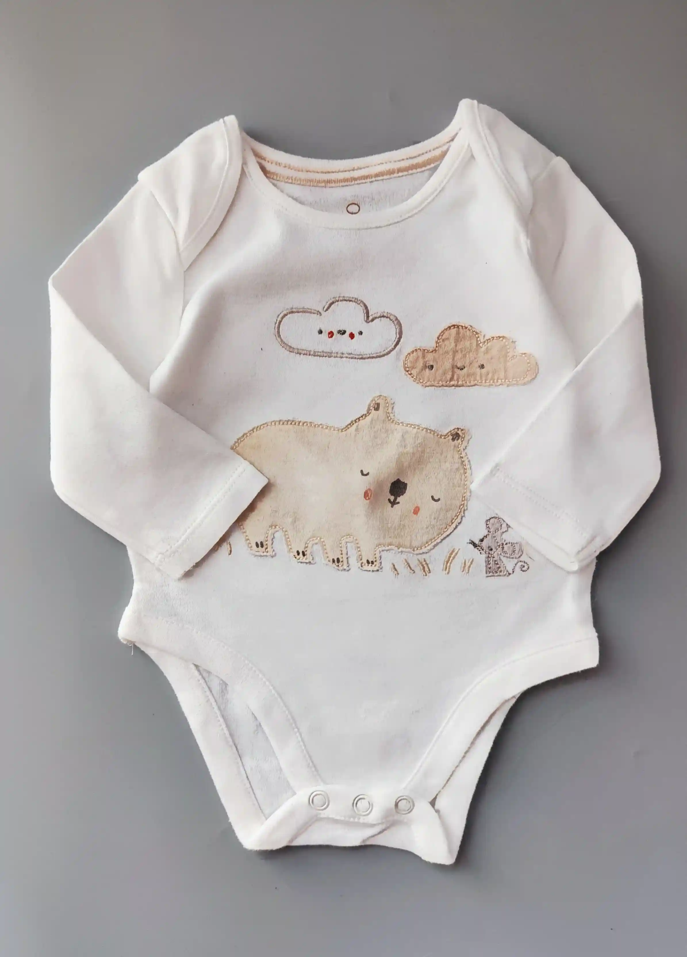Body Mothercare vel. 62 bílé s medvídkem