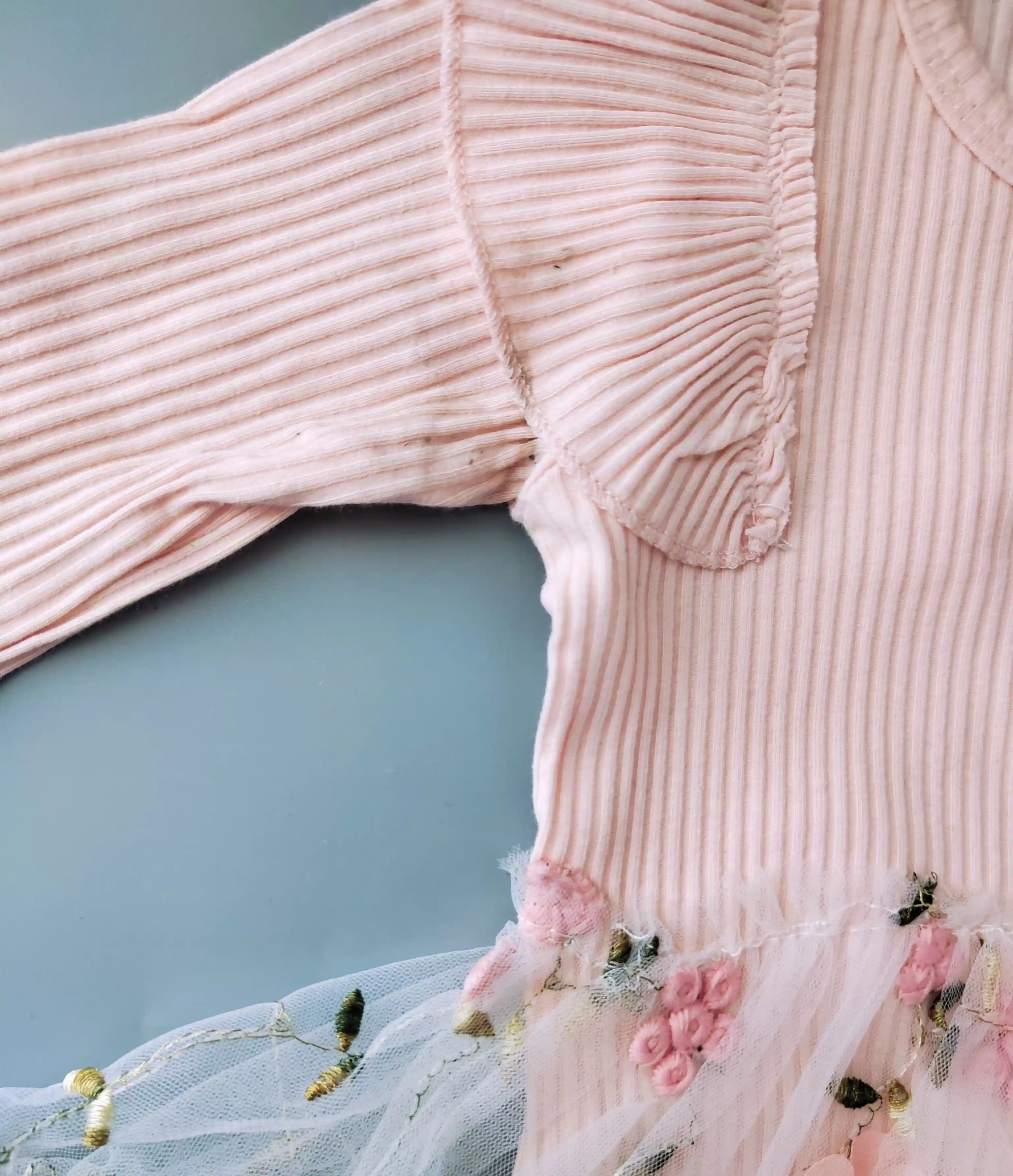 Žebrované body se sukní Bella’s Baby Boutique vel. 68 růžové