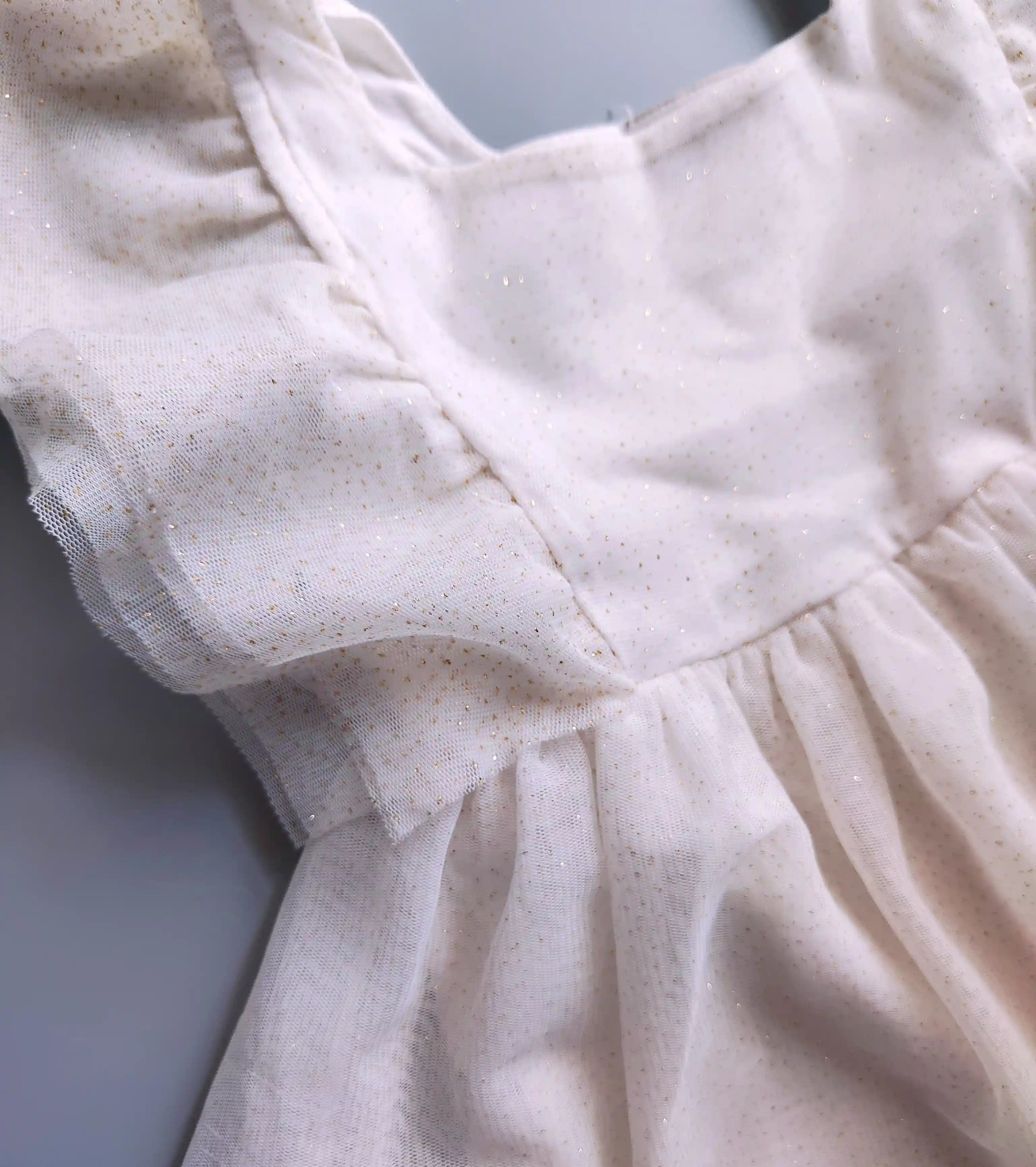 Slavnostní šaty Matalan vel. 116 bílé se zlatými třpytkami