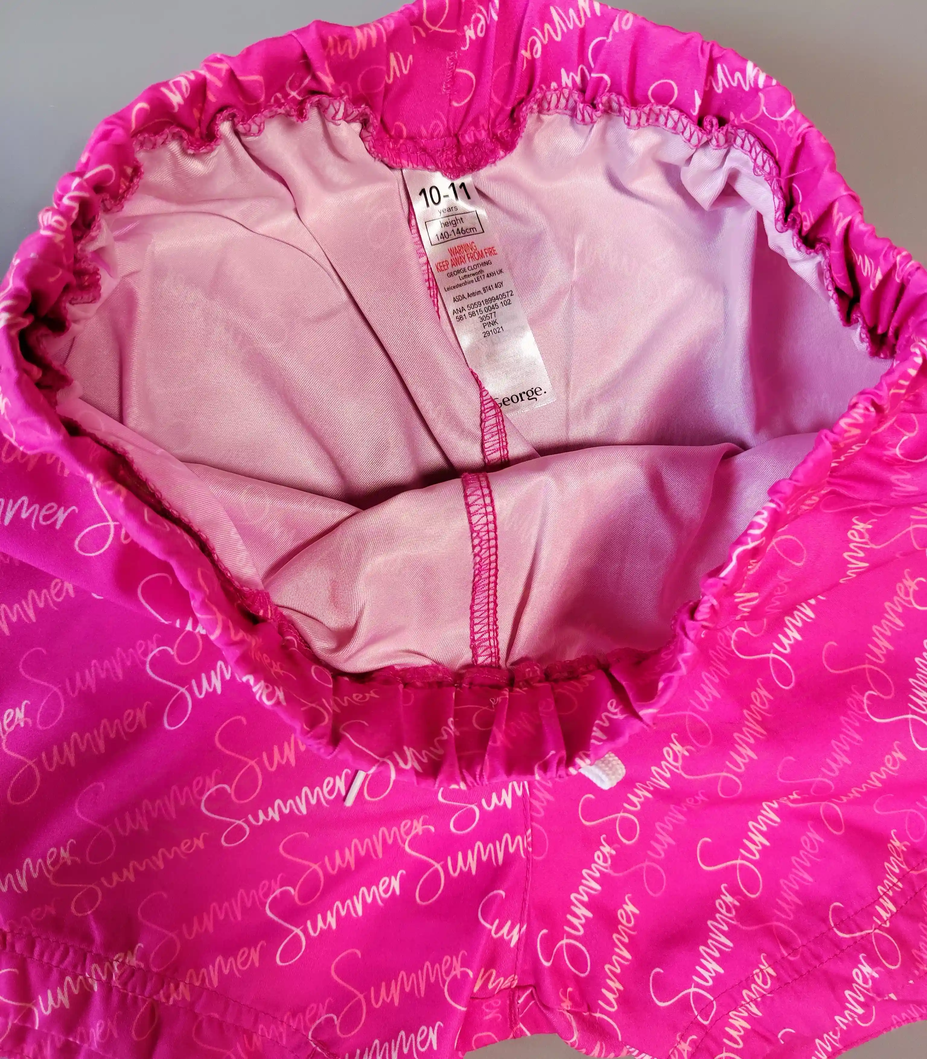 Lehké sportovní nebo koupací šortky George vel. 146 růžové