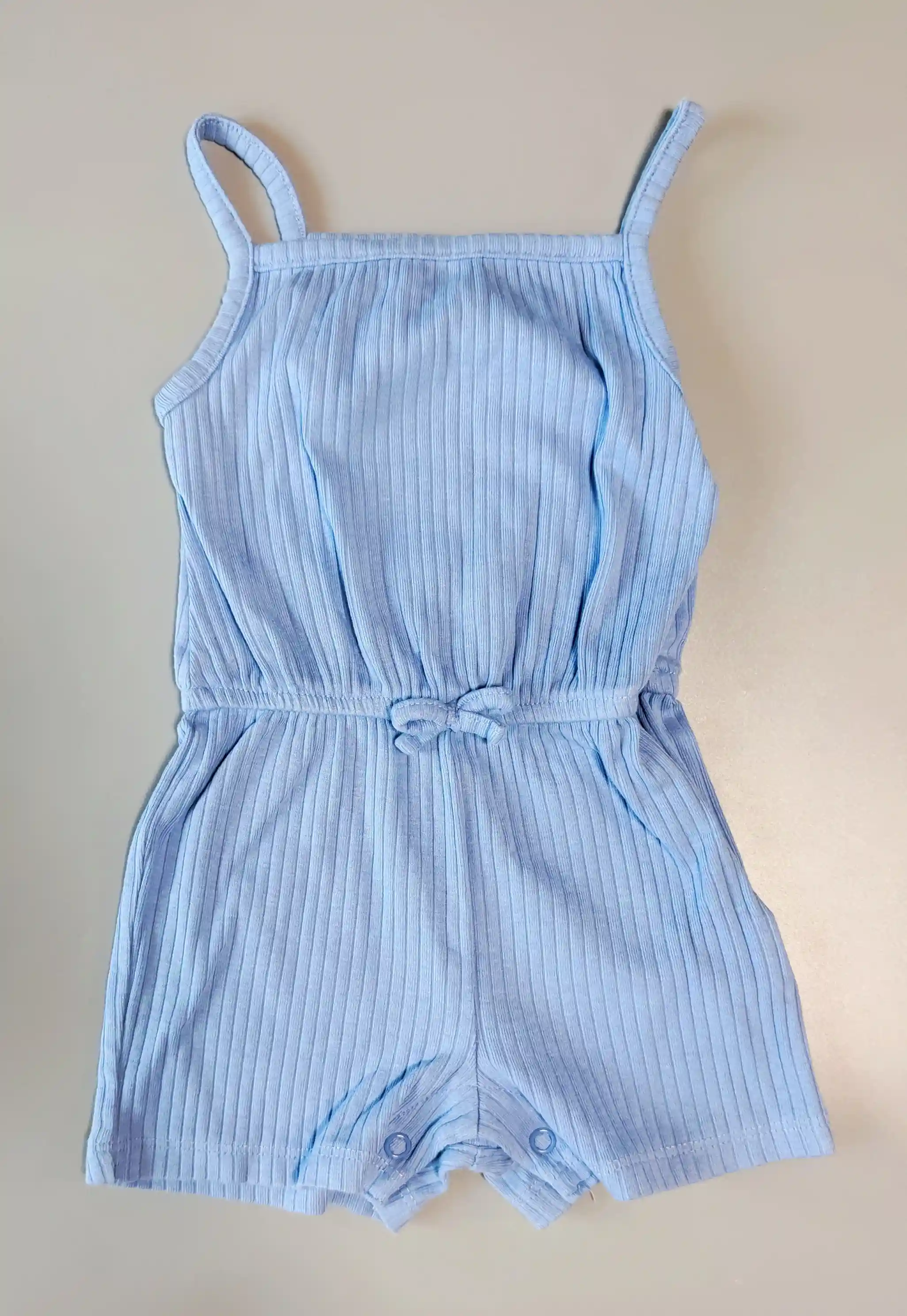 Letní overal Primark vel. 74 modrý žebrovaný