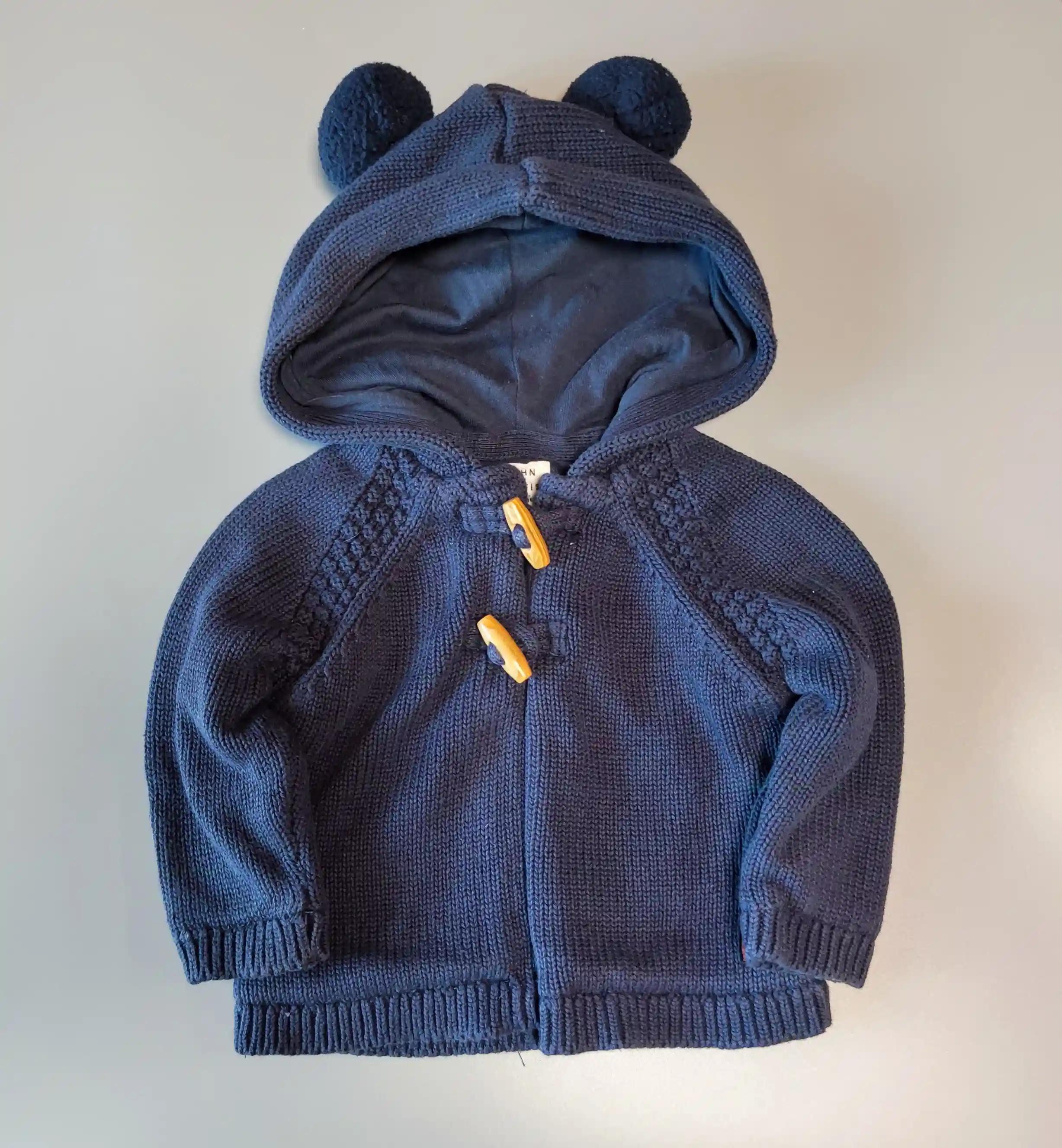 Cardigan John Lewis vel. 62 tmavě modrý bio bavlna