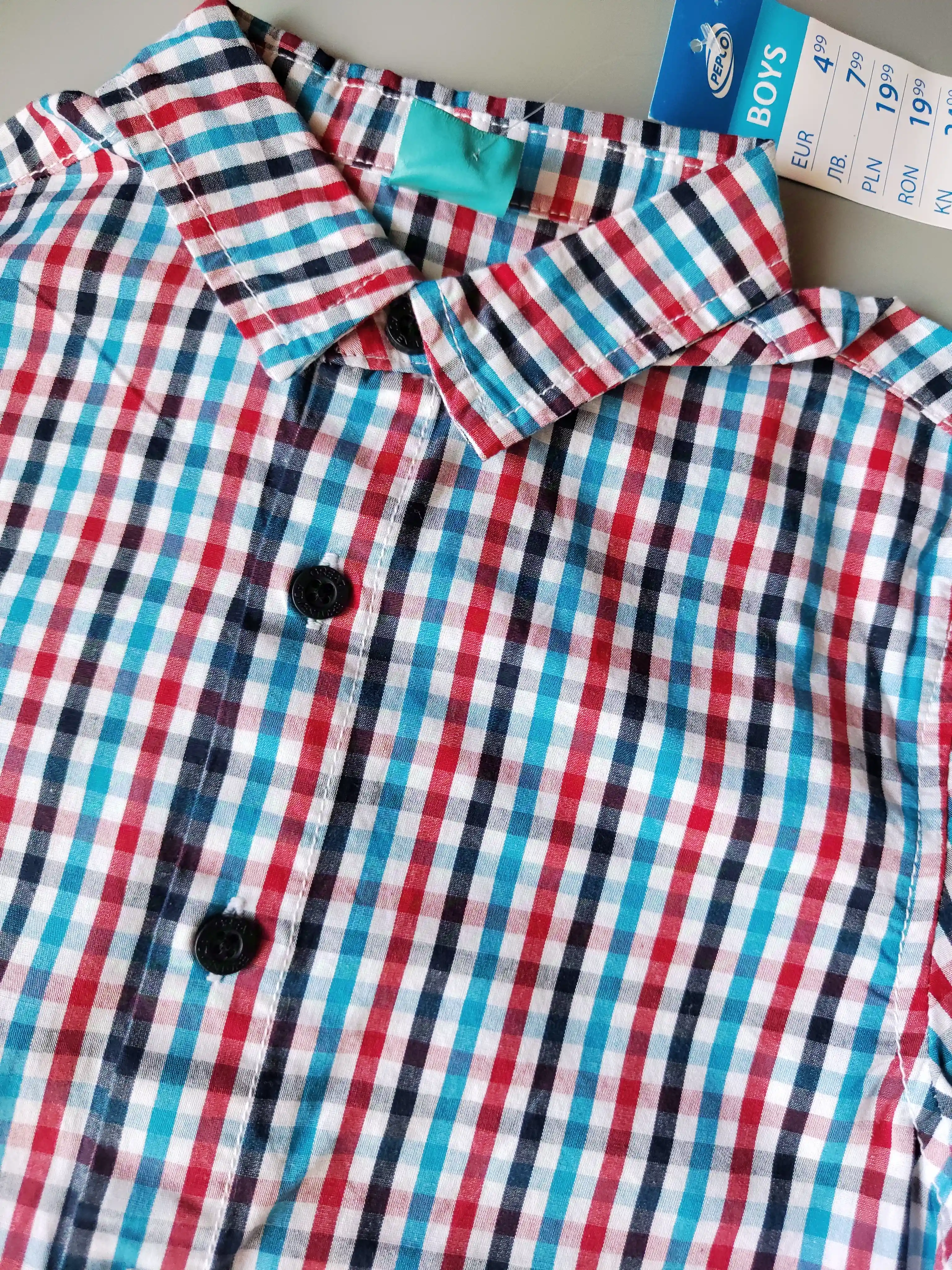 Košile Pepco vel. 122 červenomodrá kostkovaná
