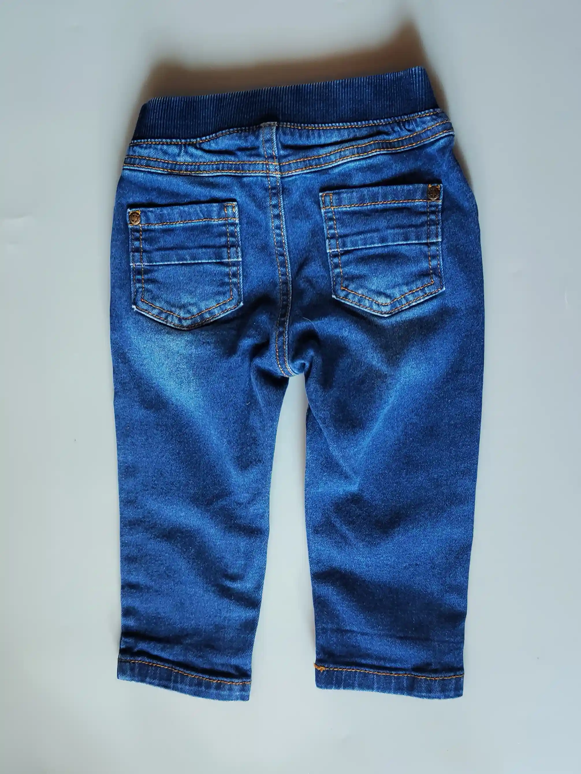 Džíny Mothercare vel. 86 tmavě modré s nápletem a šňůrkou