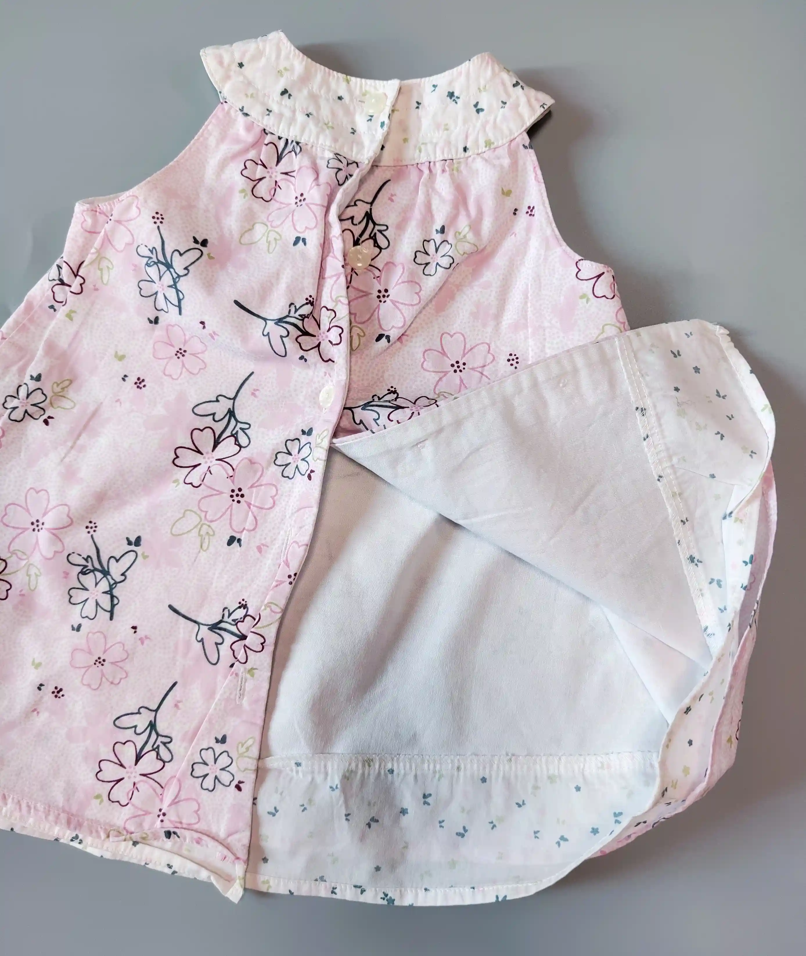 Šaty Mothercare vel. 68 růžové s květinami