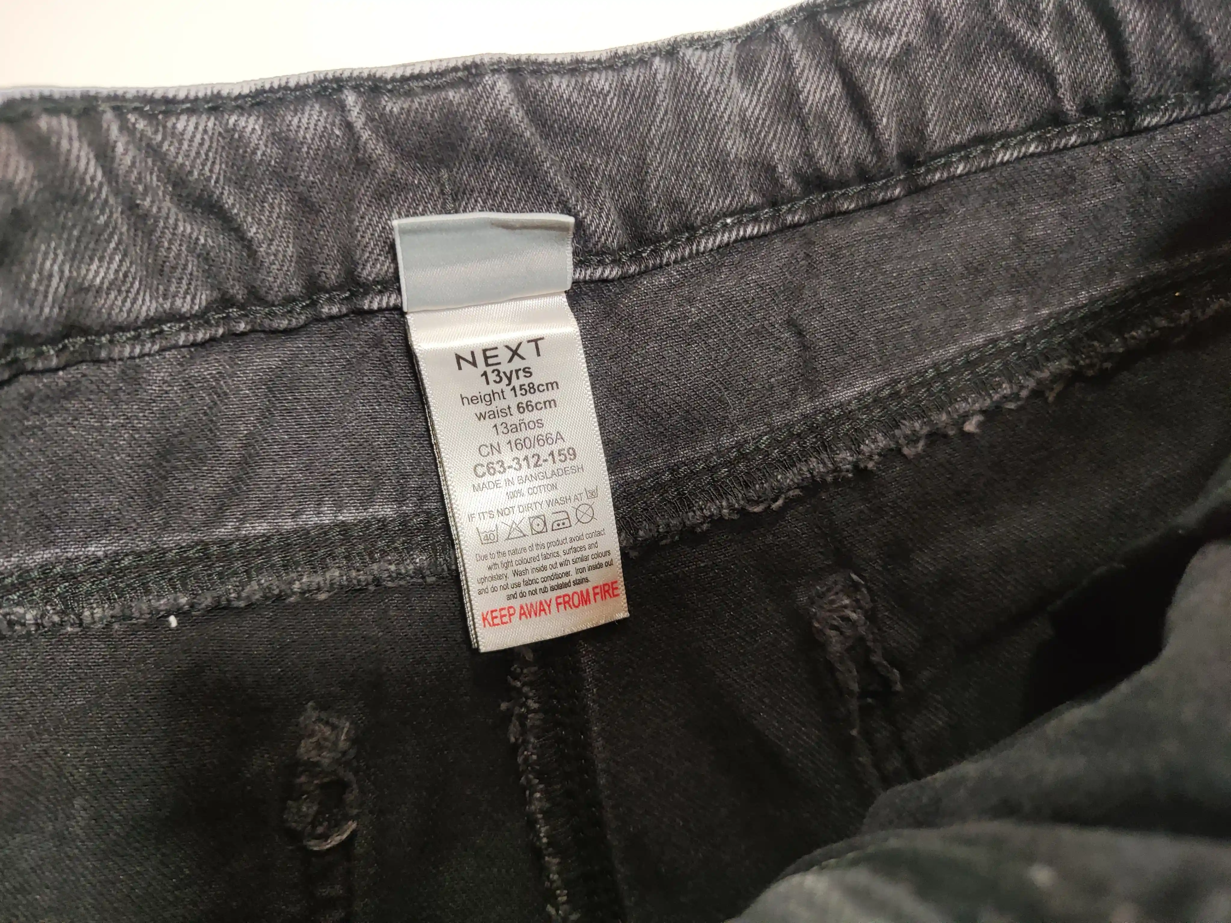 Džínové kraťasy Next vel. 158 černé