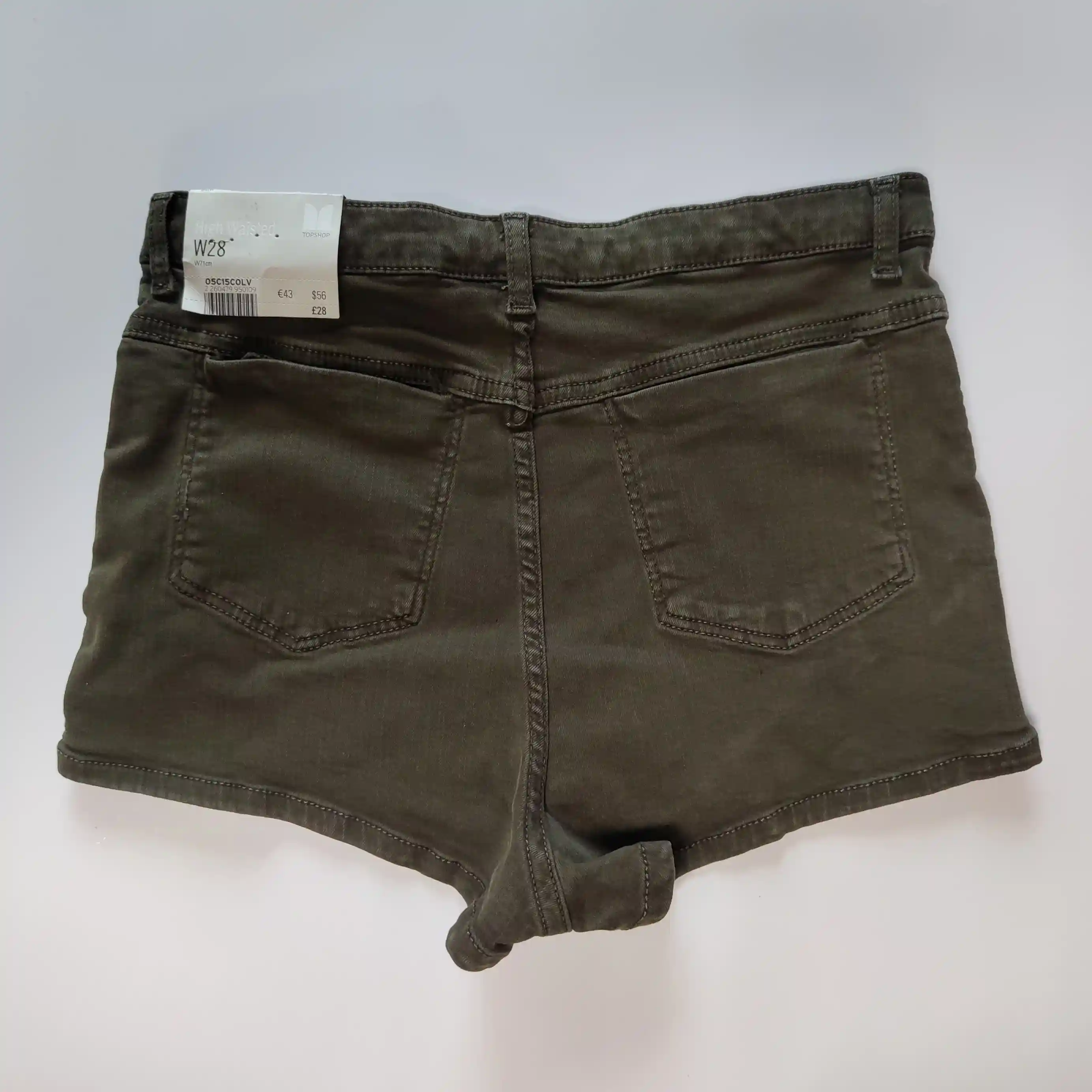 Džínové kraťasy TopShop Moto vel. M / W28 khaki