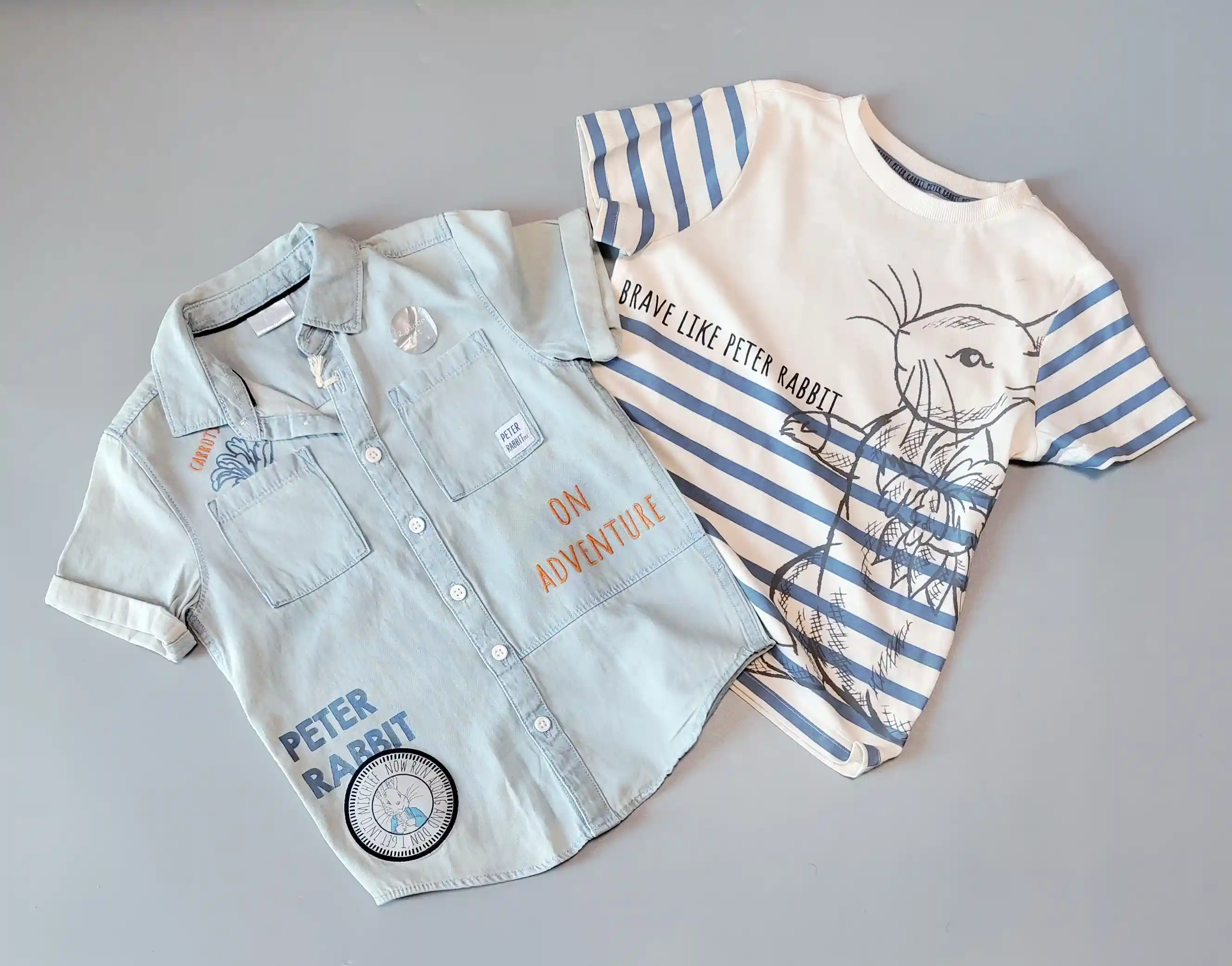 Set trička a košile Peter Rabbit vel. 116 krátký rukáv