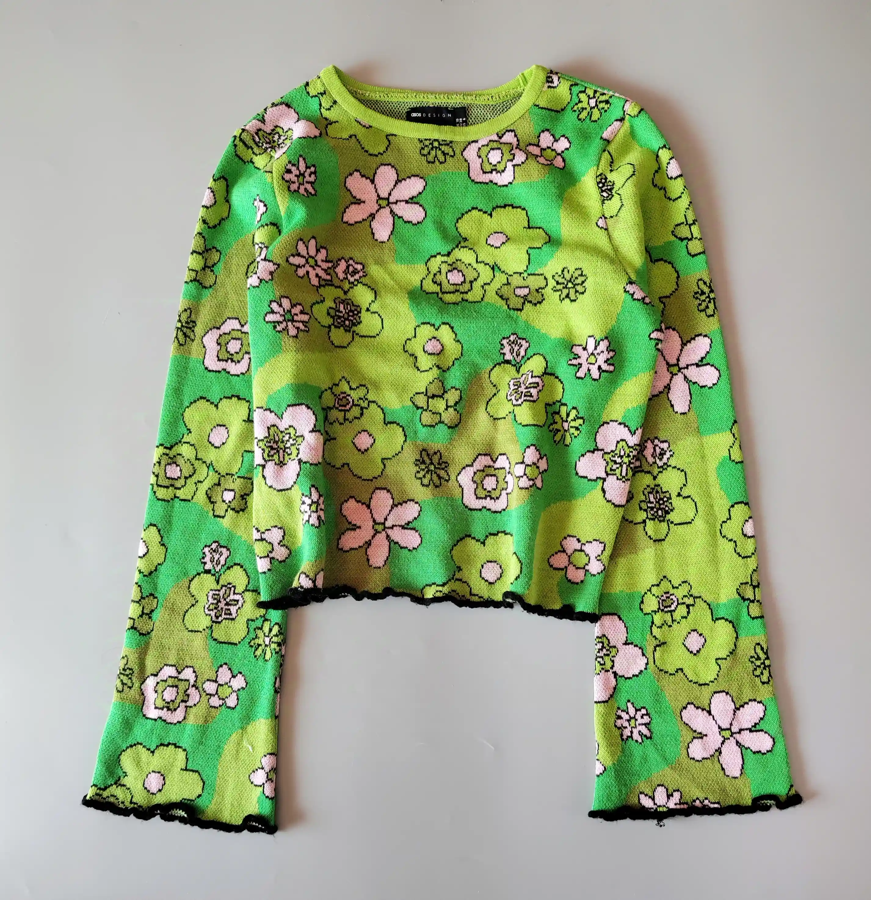 Svetřík asos vel. EU 38 zelený s květy