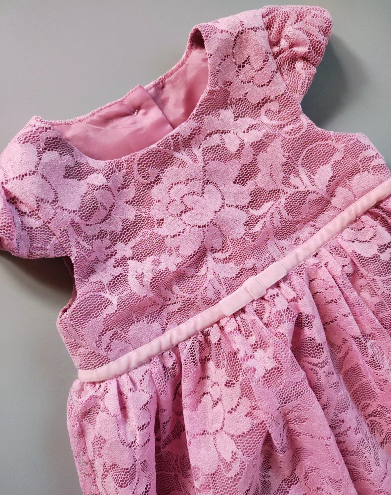 Slavnostní šaty George vel. 74 růžové krajkové