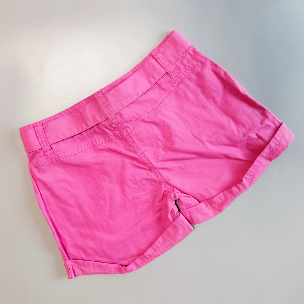 Plátěné kraťasy Matalan vel. 158 růžové se stuhou