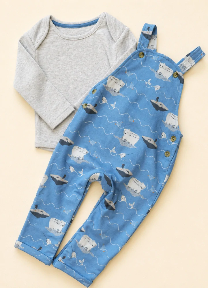 Souprava laclových tepláků a body Mothercare vel. 86 šedo modrá se zvířátky