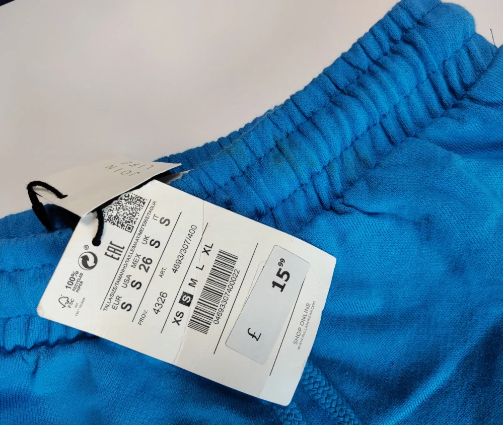 Teplákové kraťasy Pull&Bear vel. S (pas 30 cm) modré