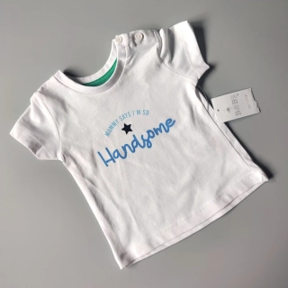 Tričko Matalan vel. 62 bílé s nápisem