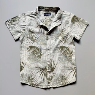 Lněná košile Matalan vel. 134 zelené listy